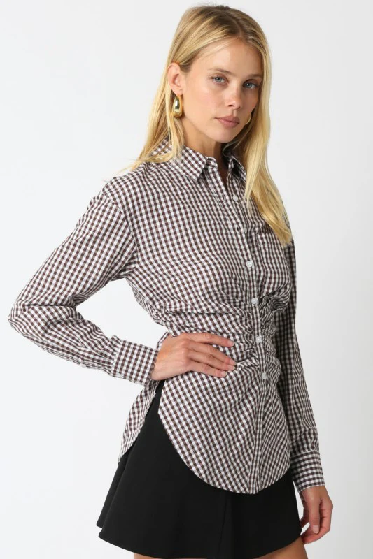 Olivia Button Up (Brown Plaid) - Image 6