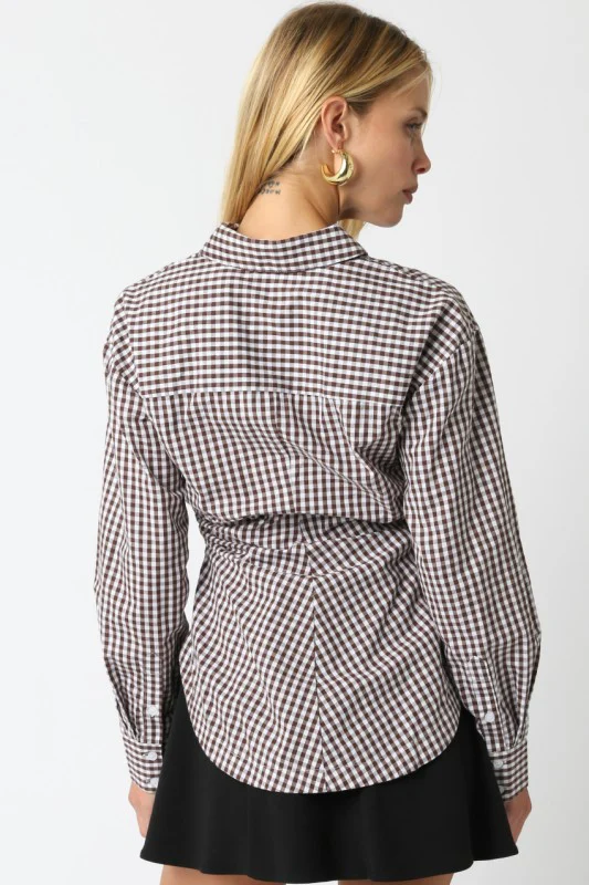 Olivia Button Up (Brown Plaid) - Image 7