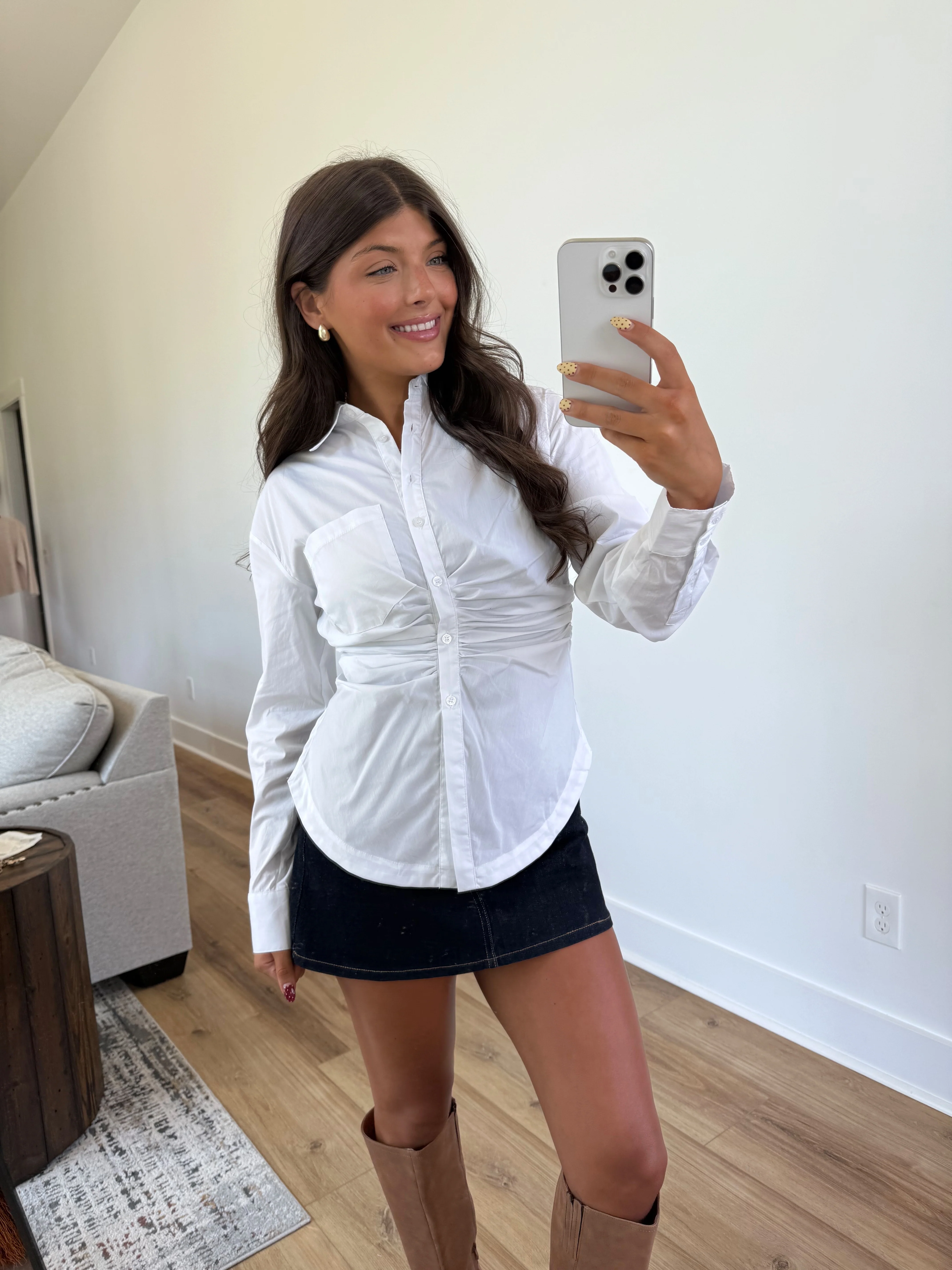 Olivia Button Up (White) - Image 6