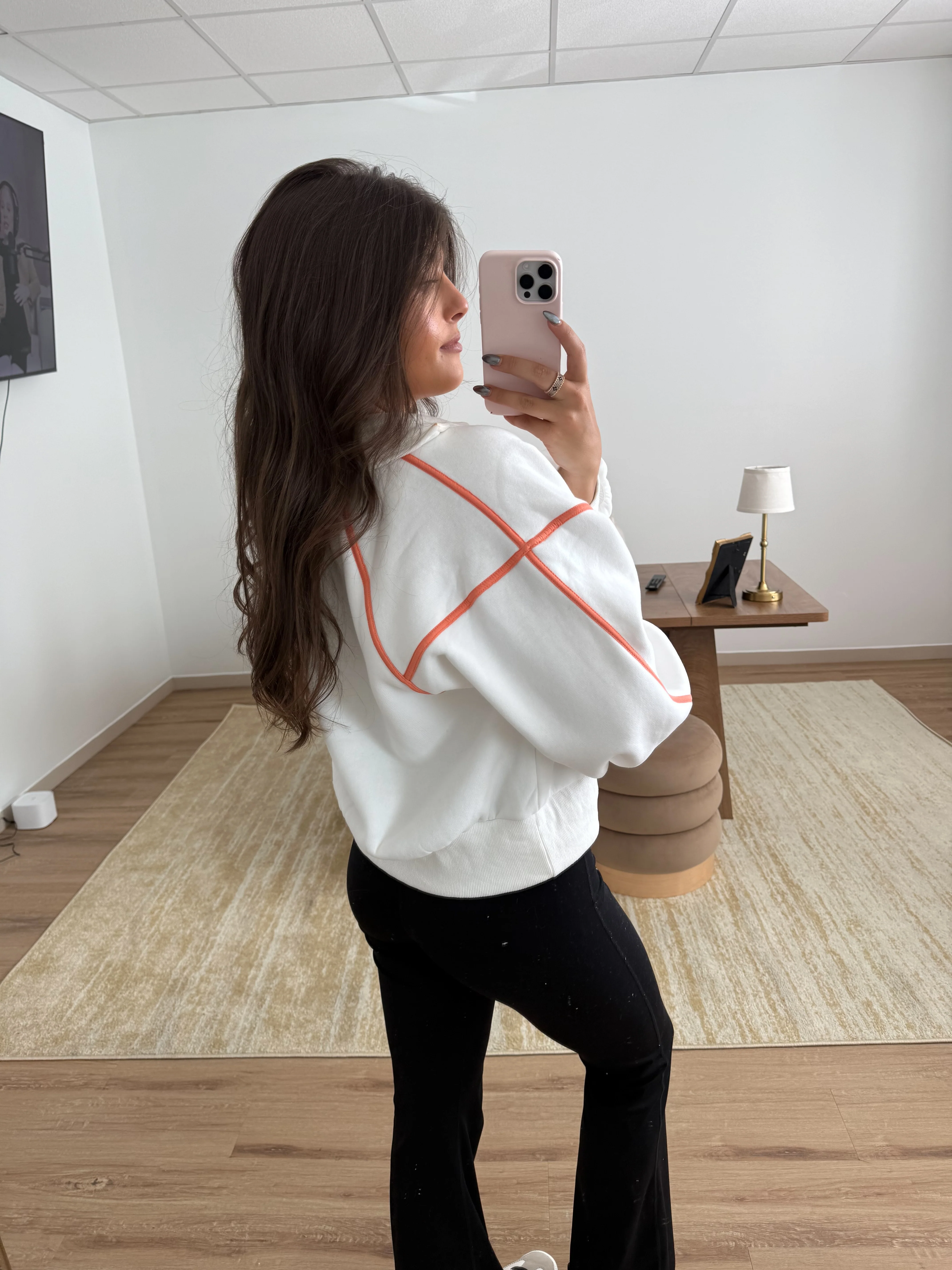 Orange Cream Snap Button Pullover - Image 3