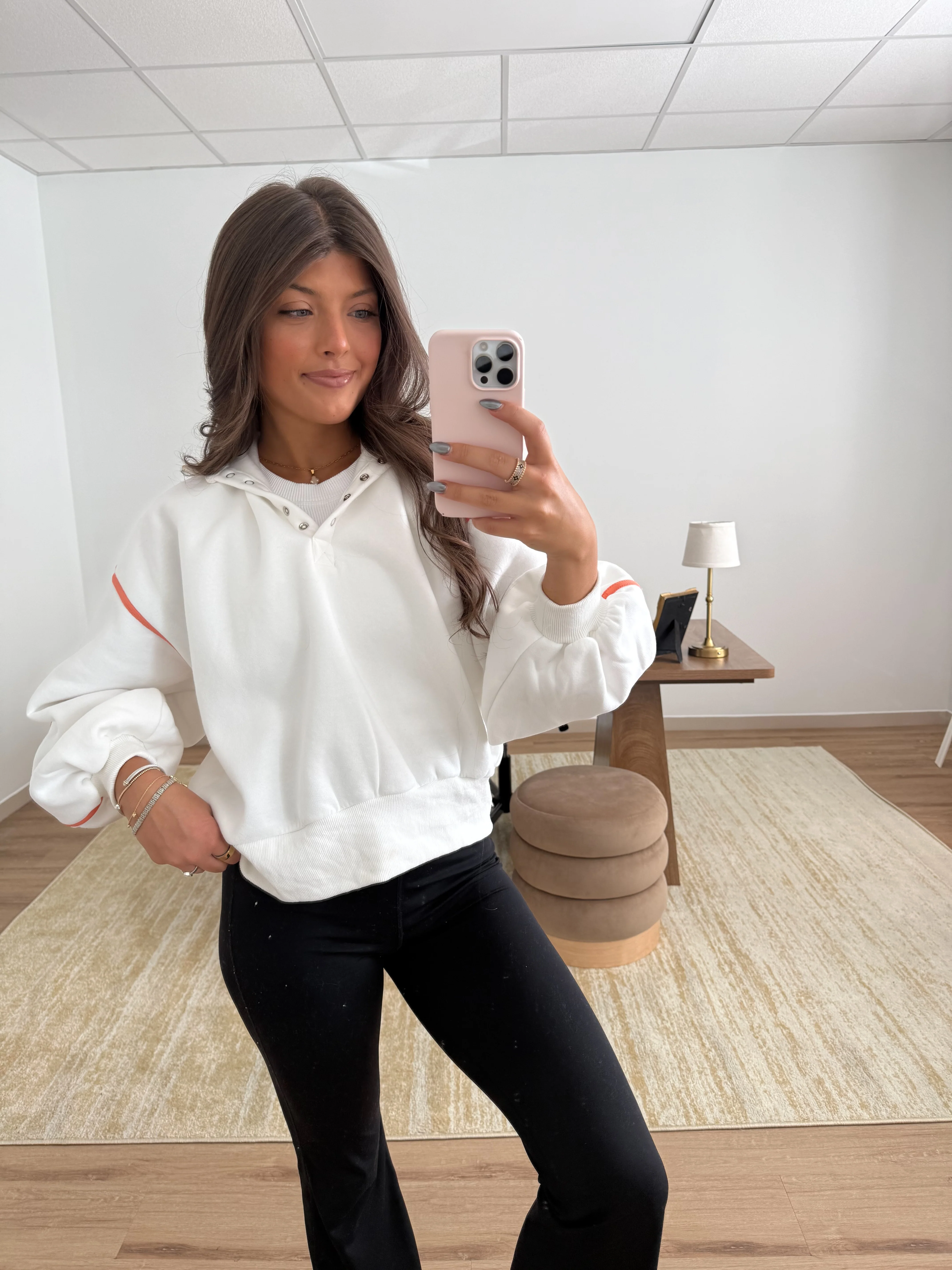 Orange Cream Snap Button Pullover - Image 5