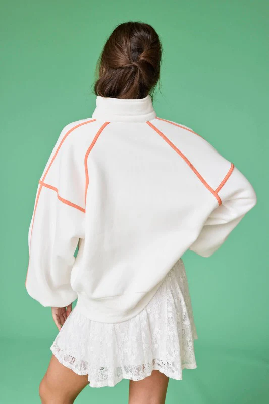 Orange Cream Snap Button Pullover - Image 9