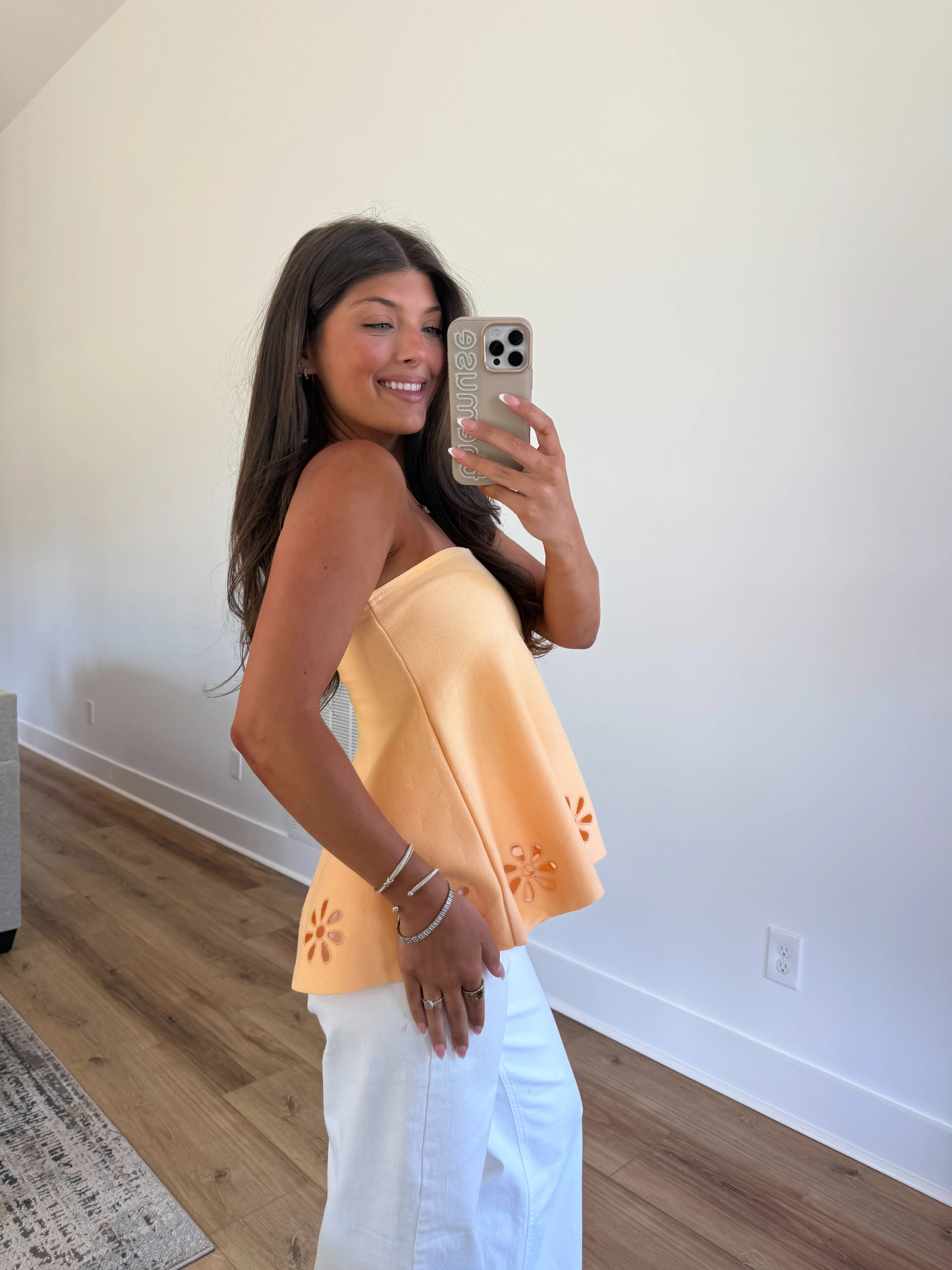 Orange Flowers Tube Top (Restock) - Image 2
