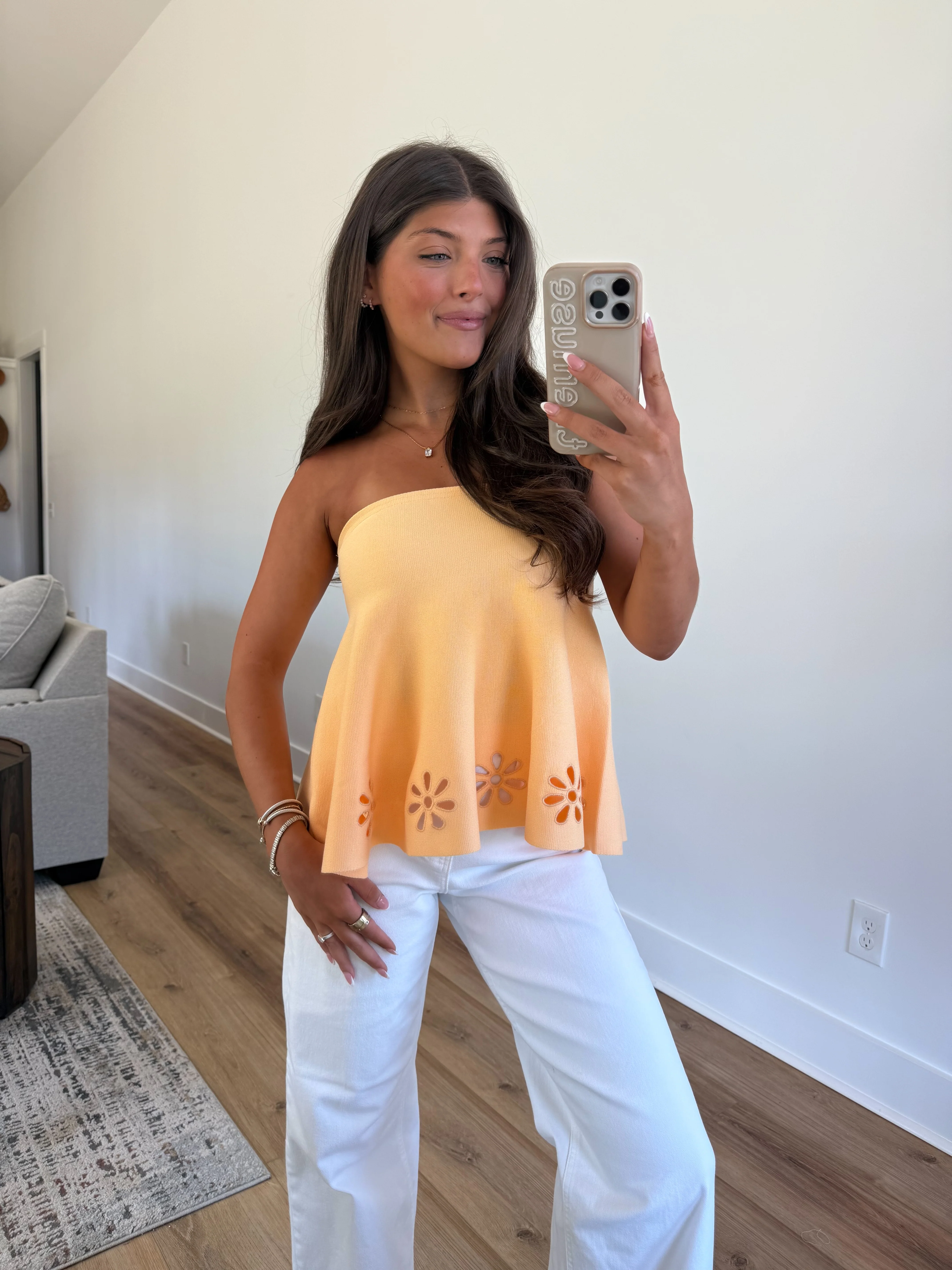 Orange Flowers Tube Top (Restock) - Image 3