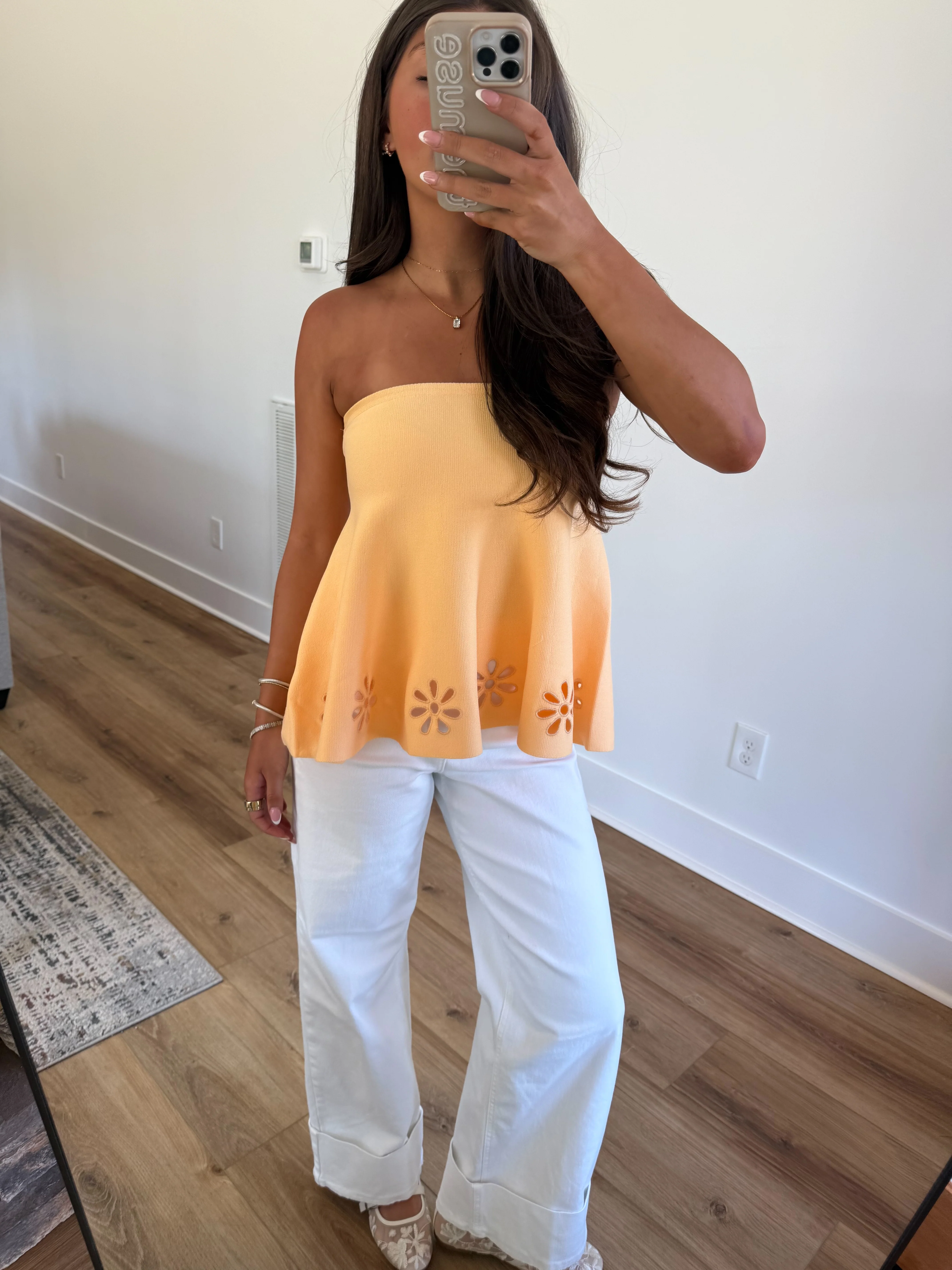 Orange Flowers Tube Top (Restock) - Image 5