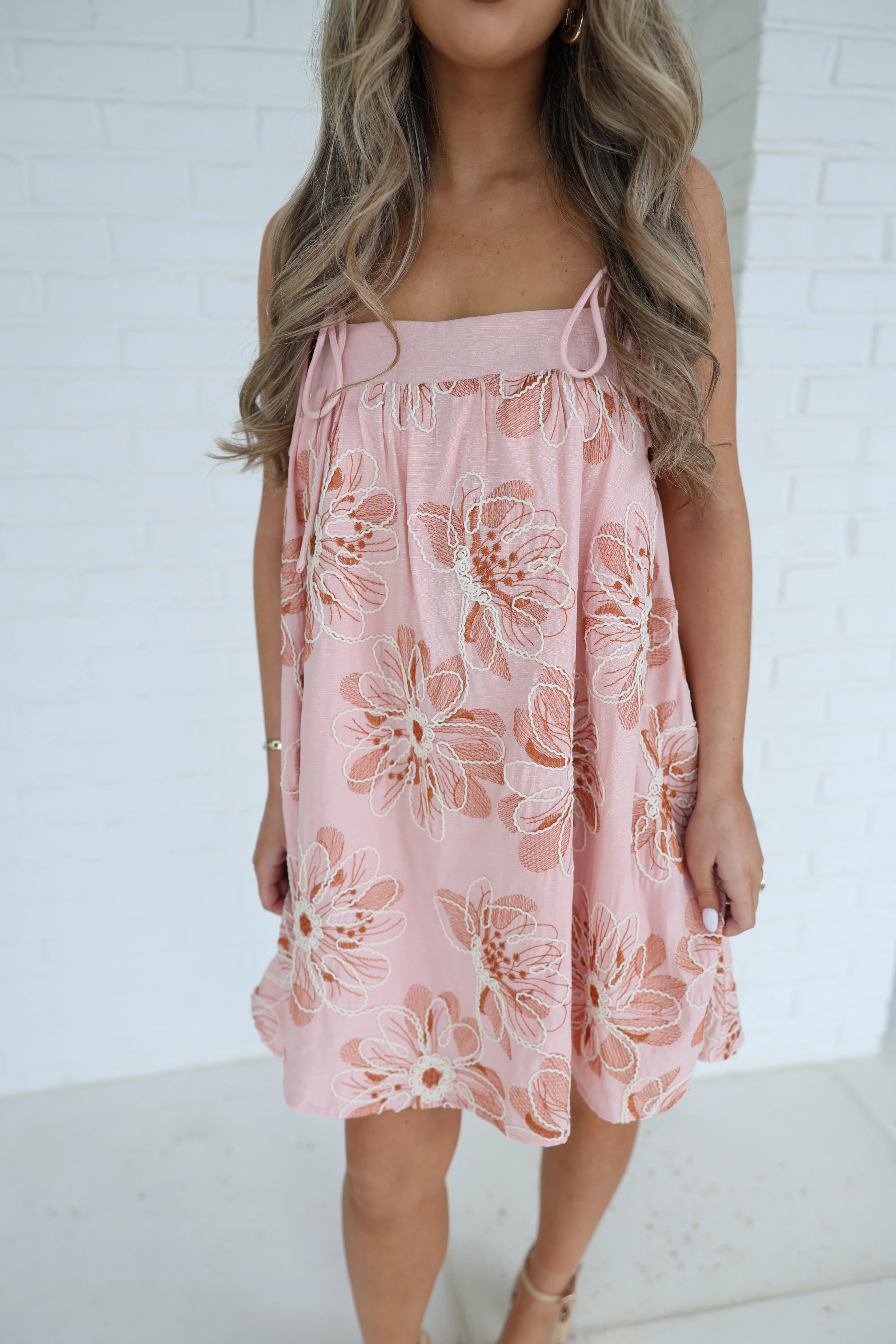 Palm Haven Mini Dress (Pink) - Image 3