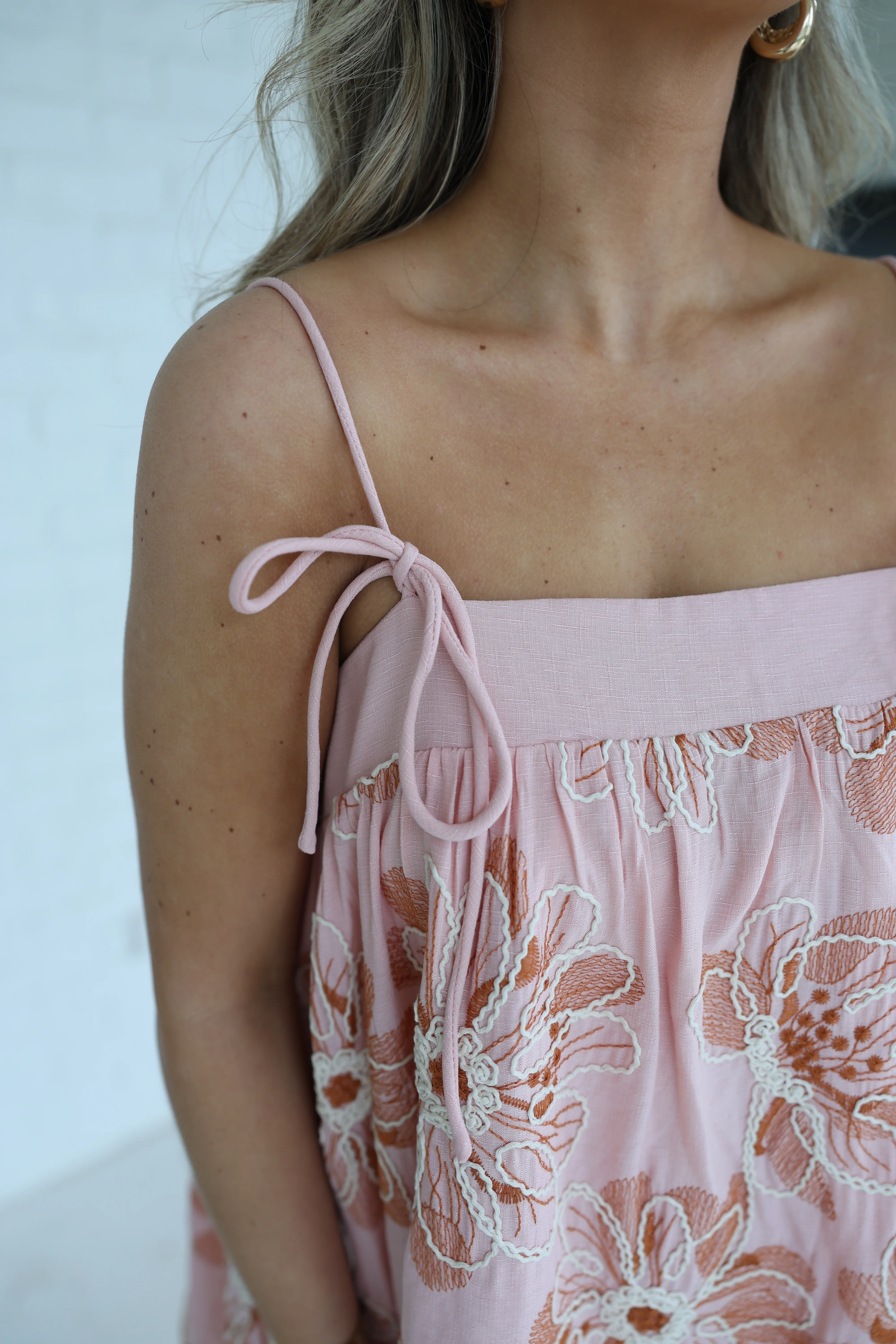Palm Haven Mini Dress (Pink) - Image 5