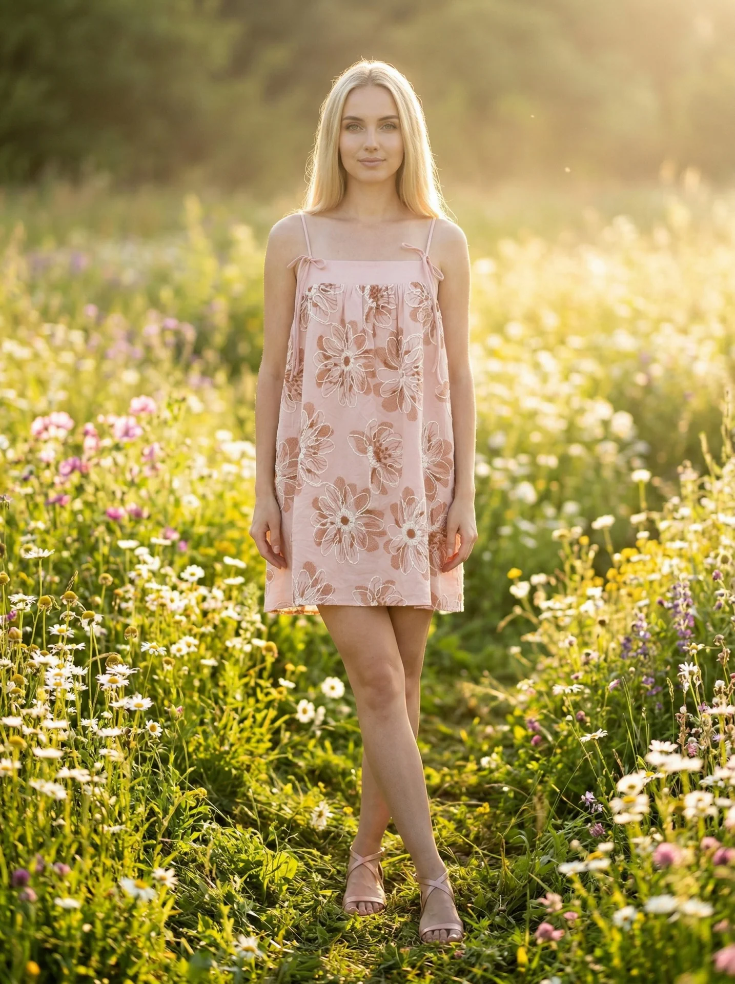 Palm Haven Mini Dress (Pink) - Image 7