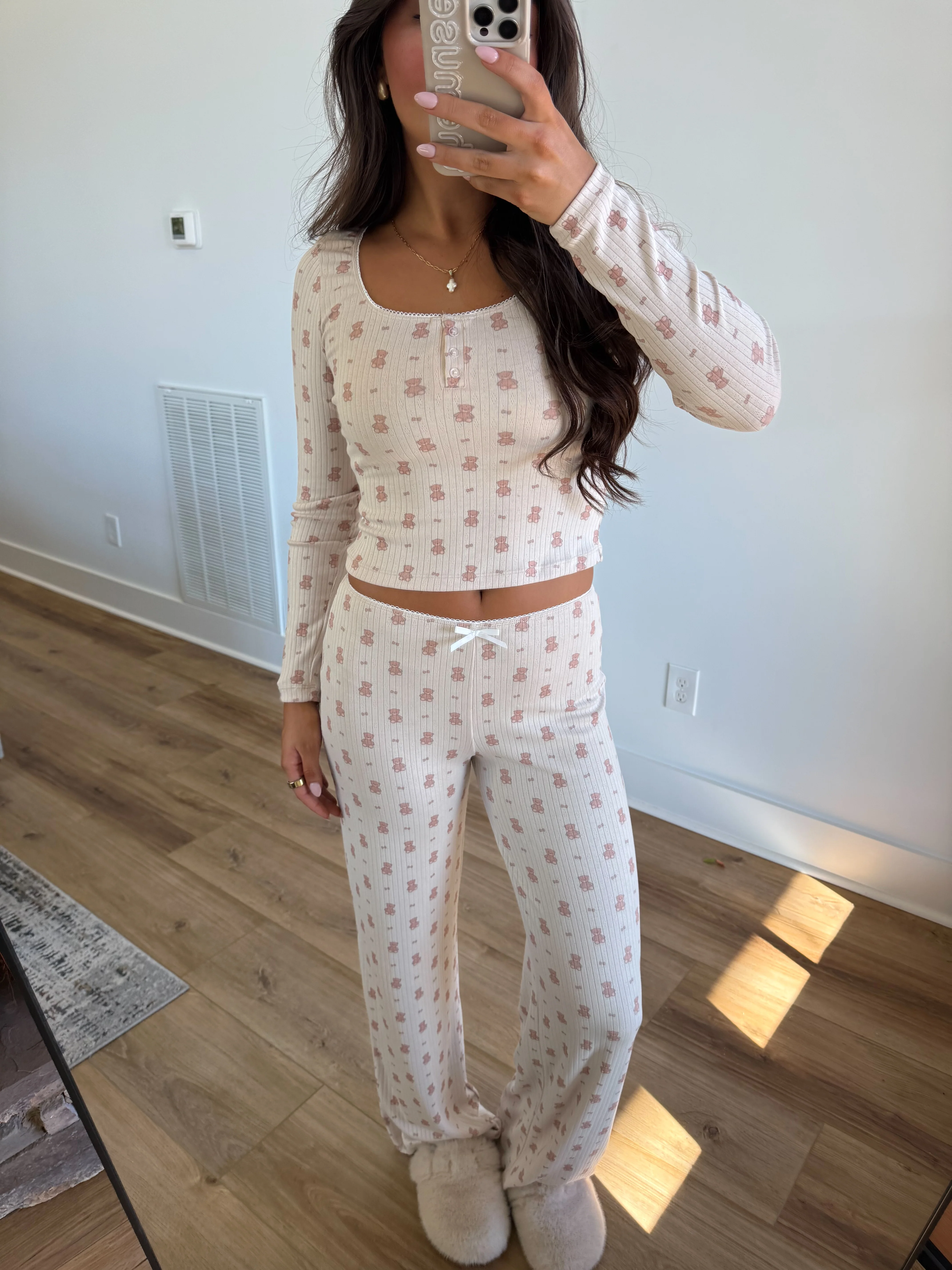 Cream Bear Pajama Set - Image 2