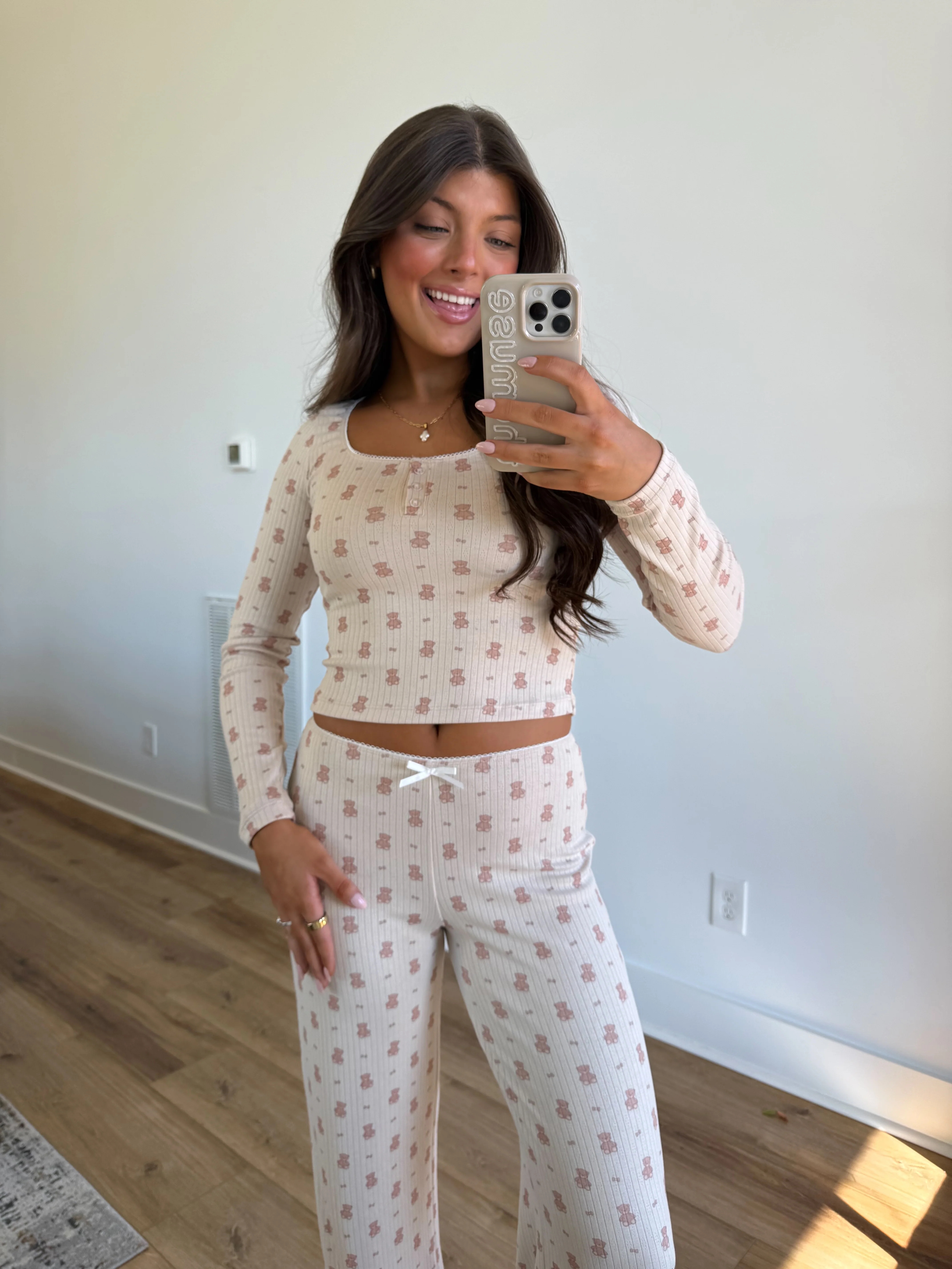 Cream Bear Pajama Set - Image 3