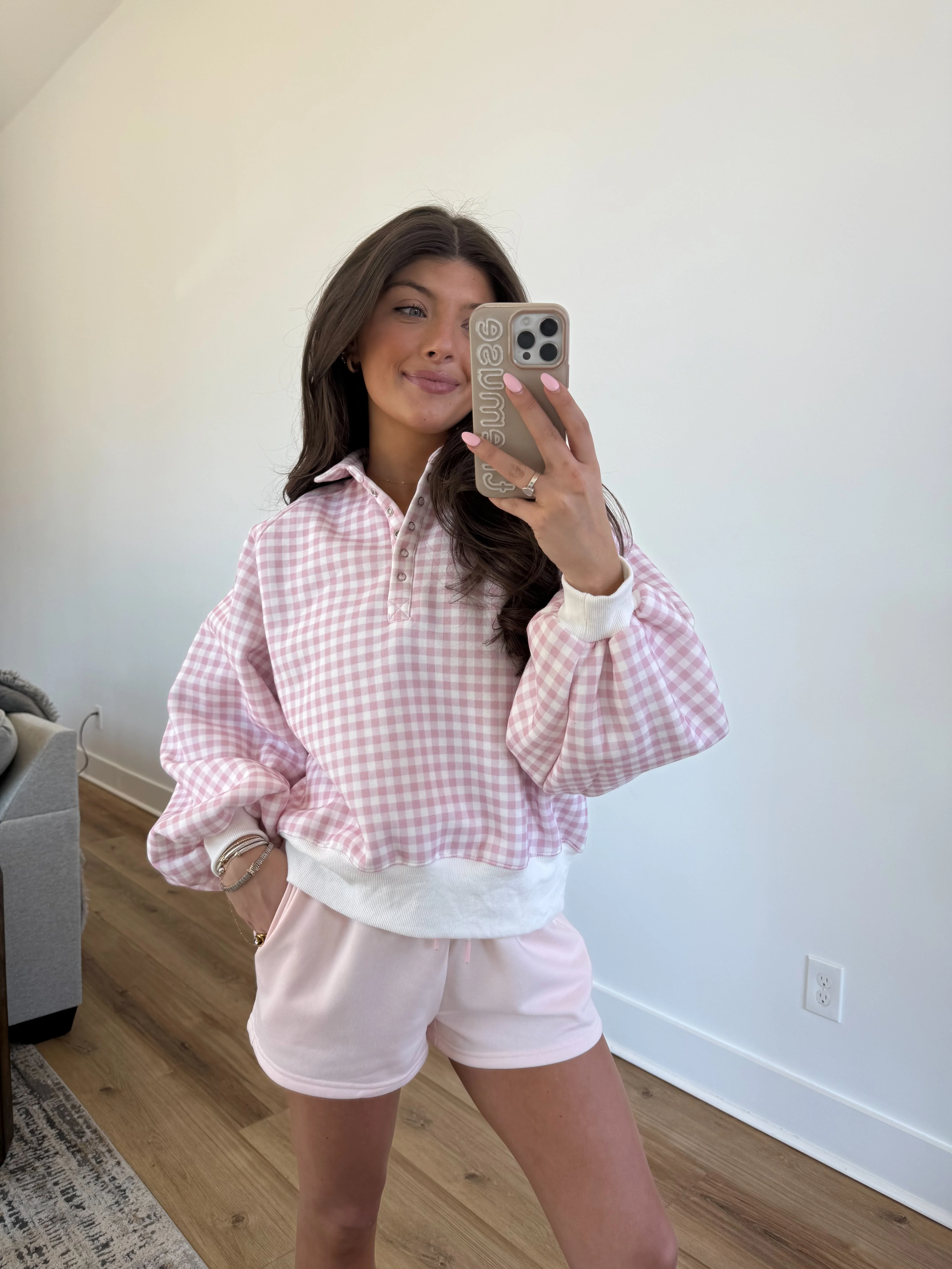 Pink Gingham Crewneck - Image 3