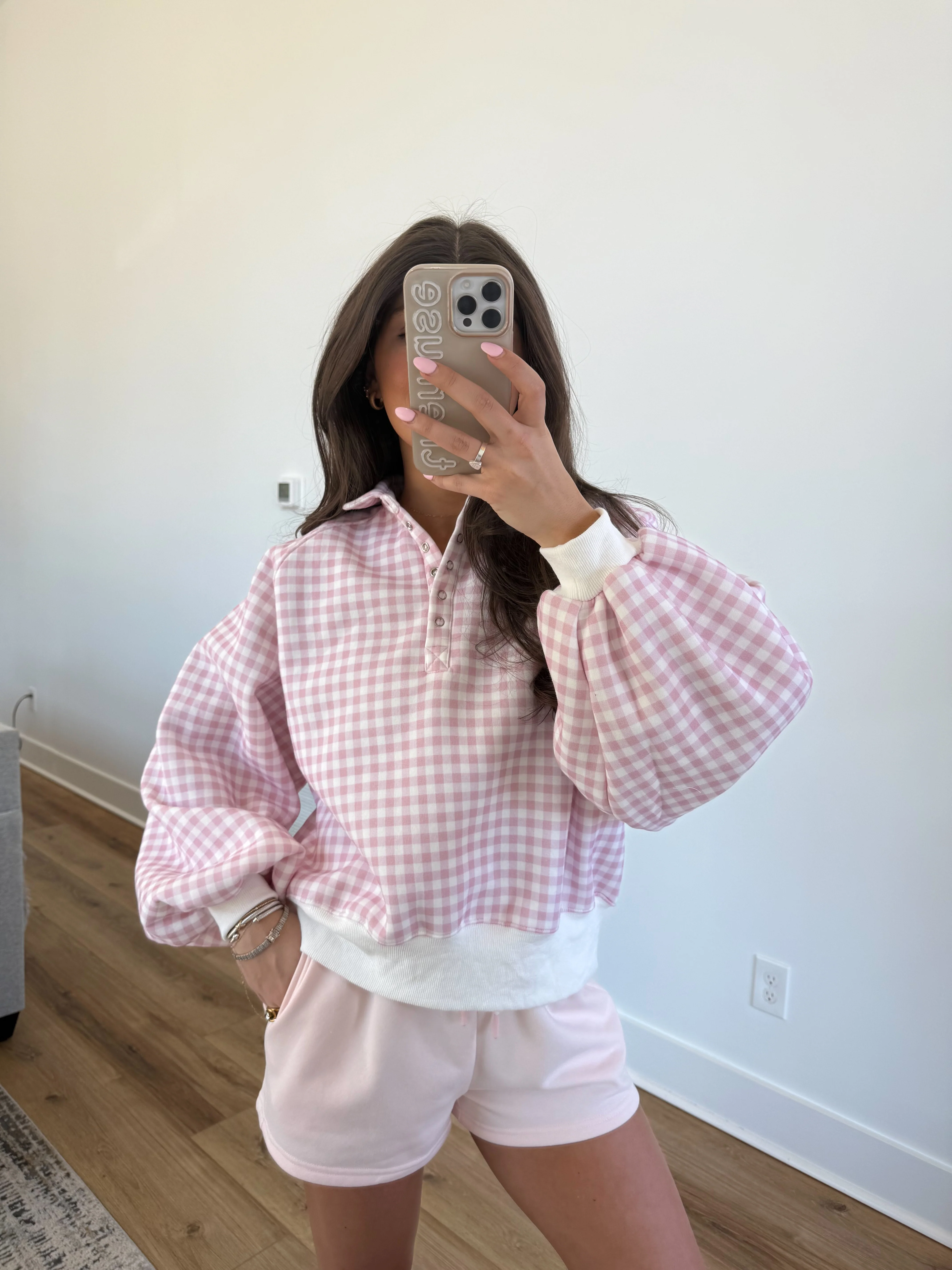 Pink Gingham Crewneck - Image 4