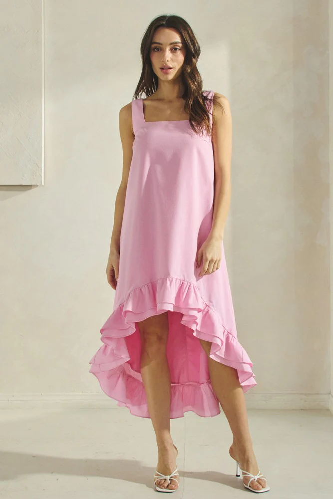 Pink High Low Dress - Image 4