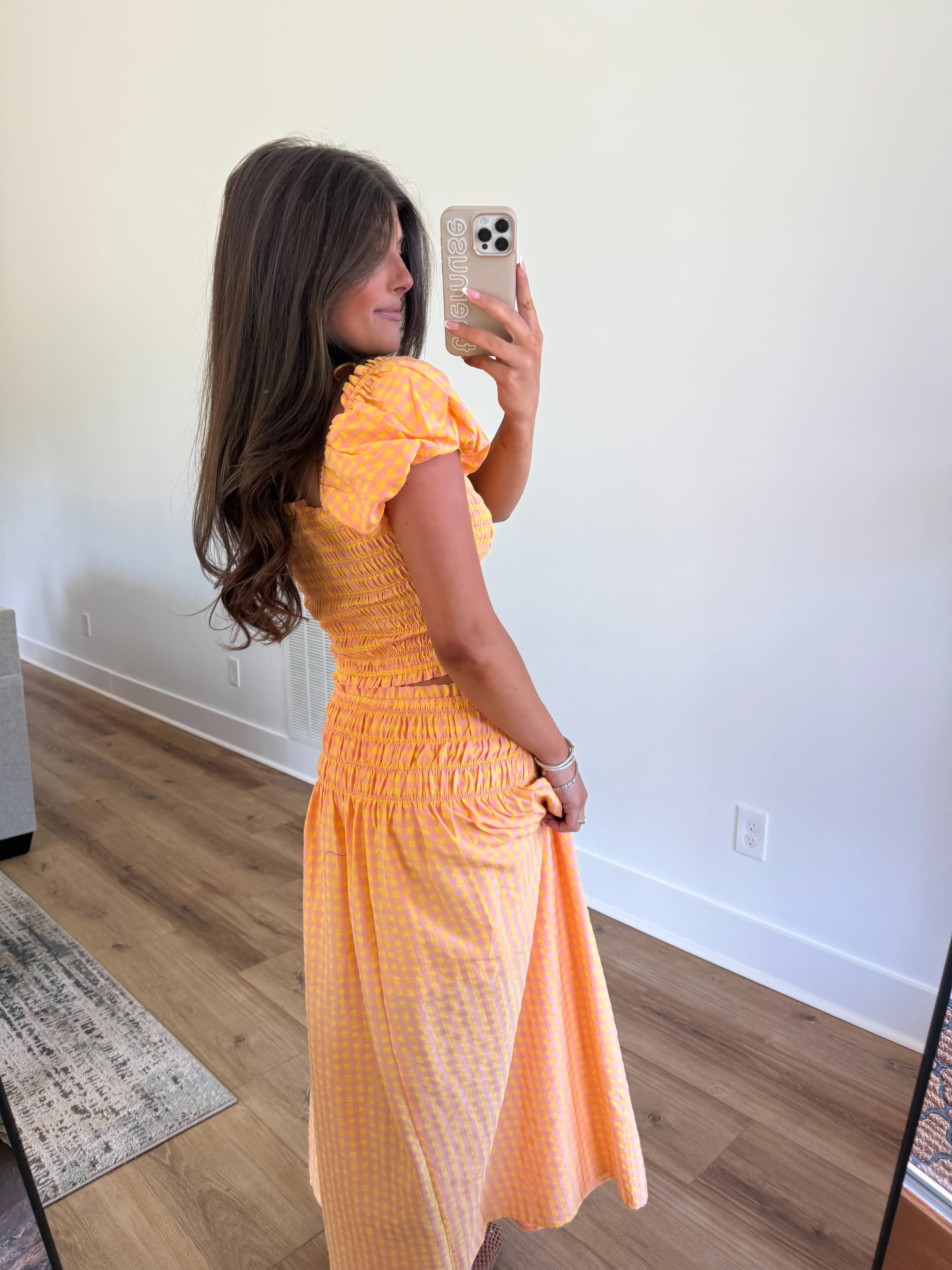 Pink/Orange Gingham Set - Image 4