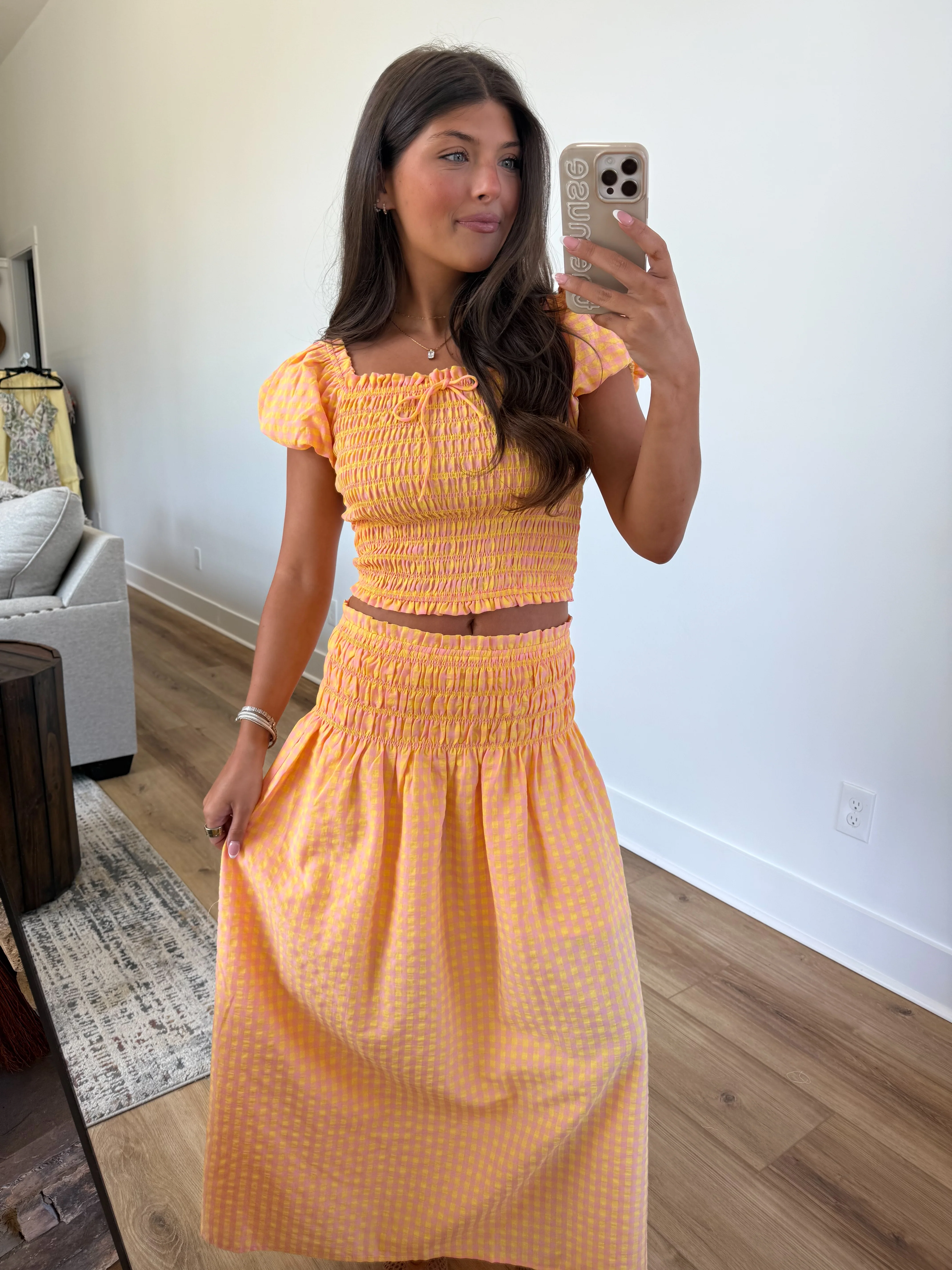 Pink/Orange Gingham Set - Image 5