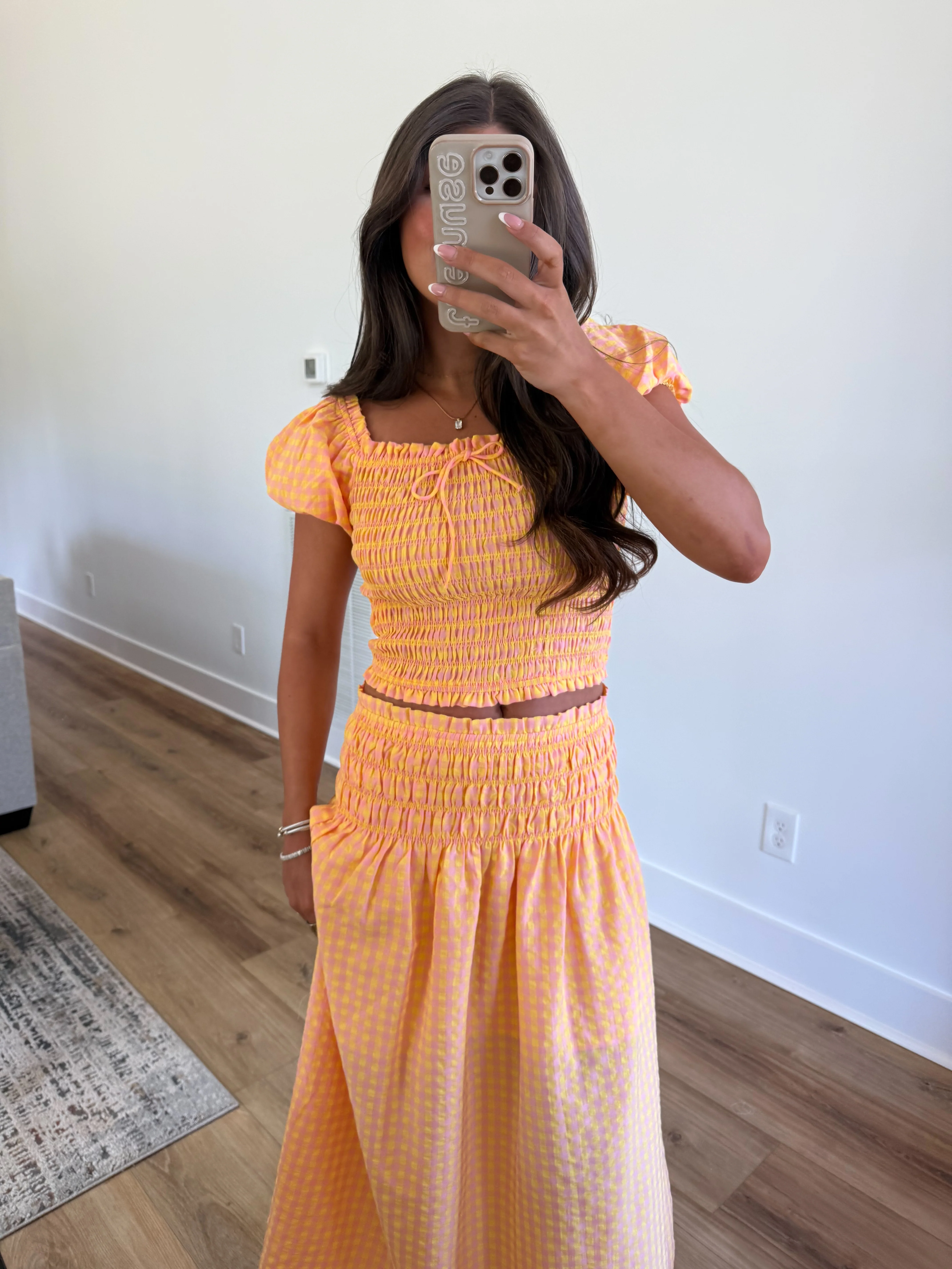 Pink/Orange Gingham Set - Image 6