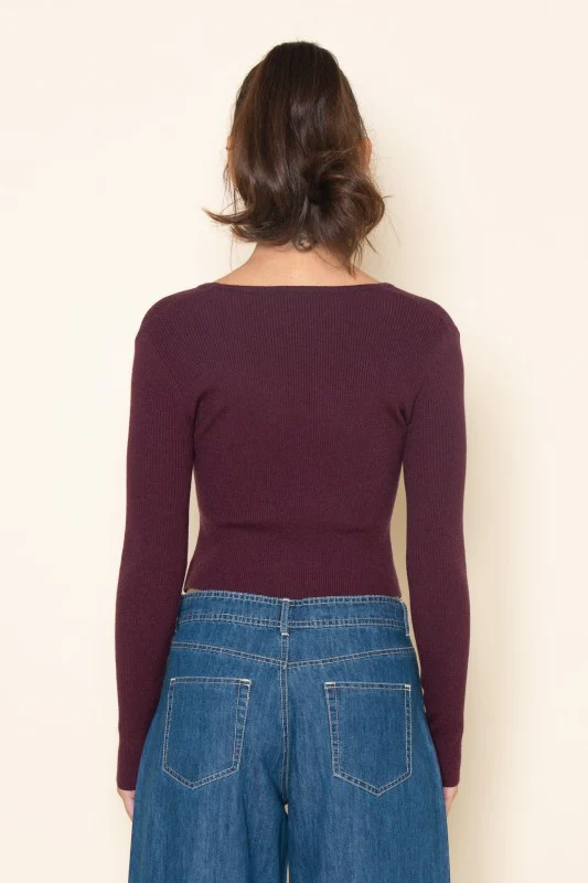 Plum Ribbed Clasp Top - Image 5