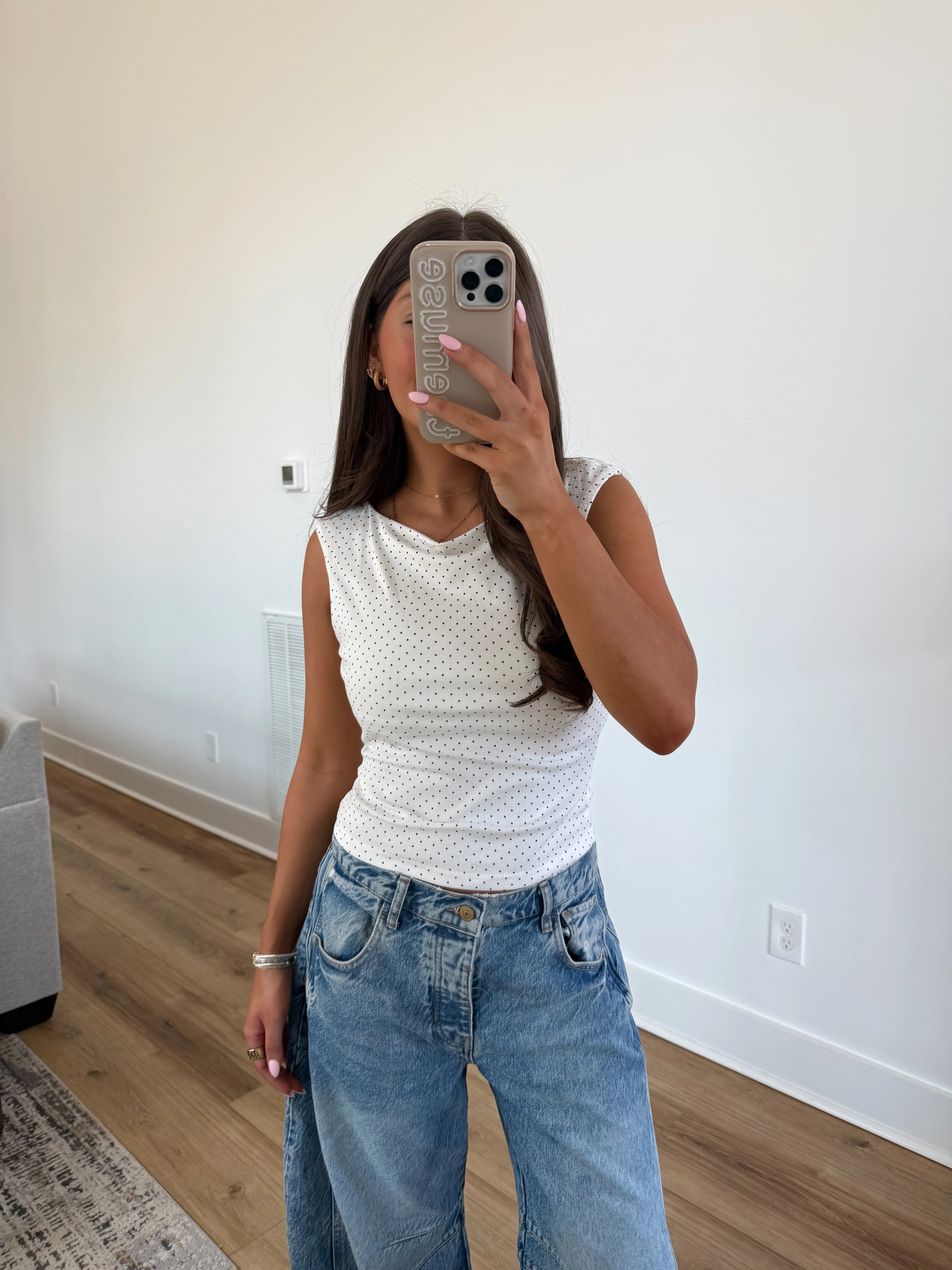 Polka Dot Boatneck Top - Image 2
