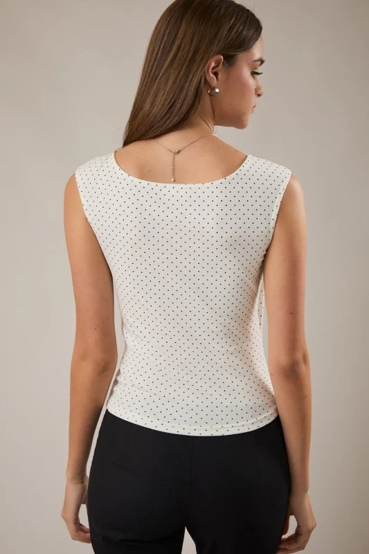 Polka Dot Boatneck Top - Image 5