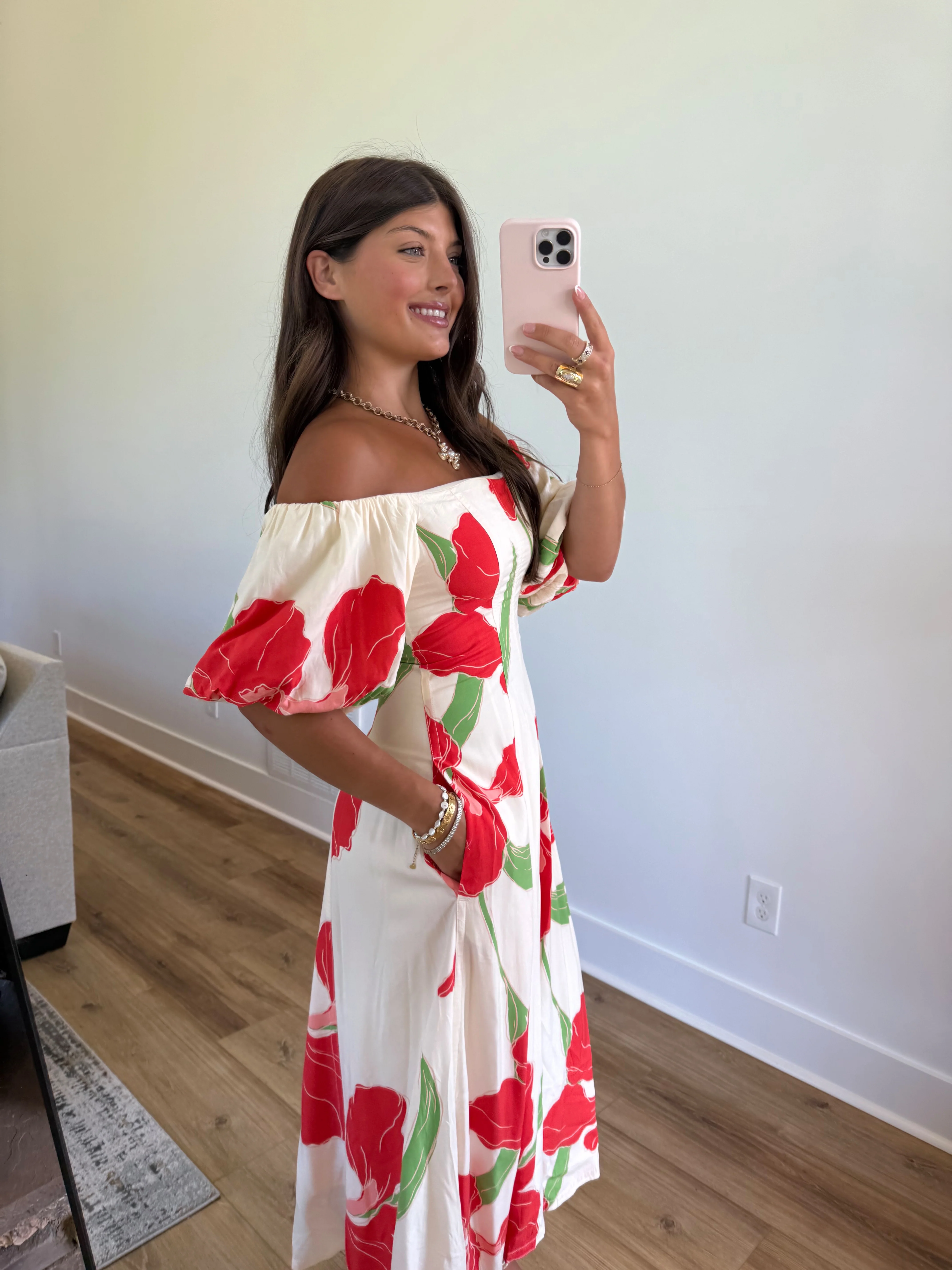 Poppy Off The Shoulder Midi - Image 2
