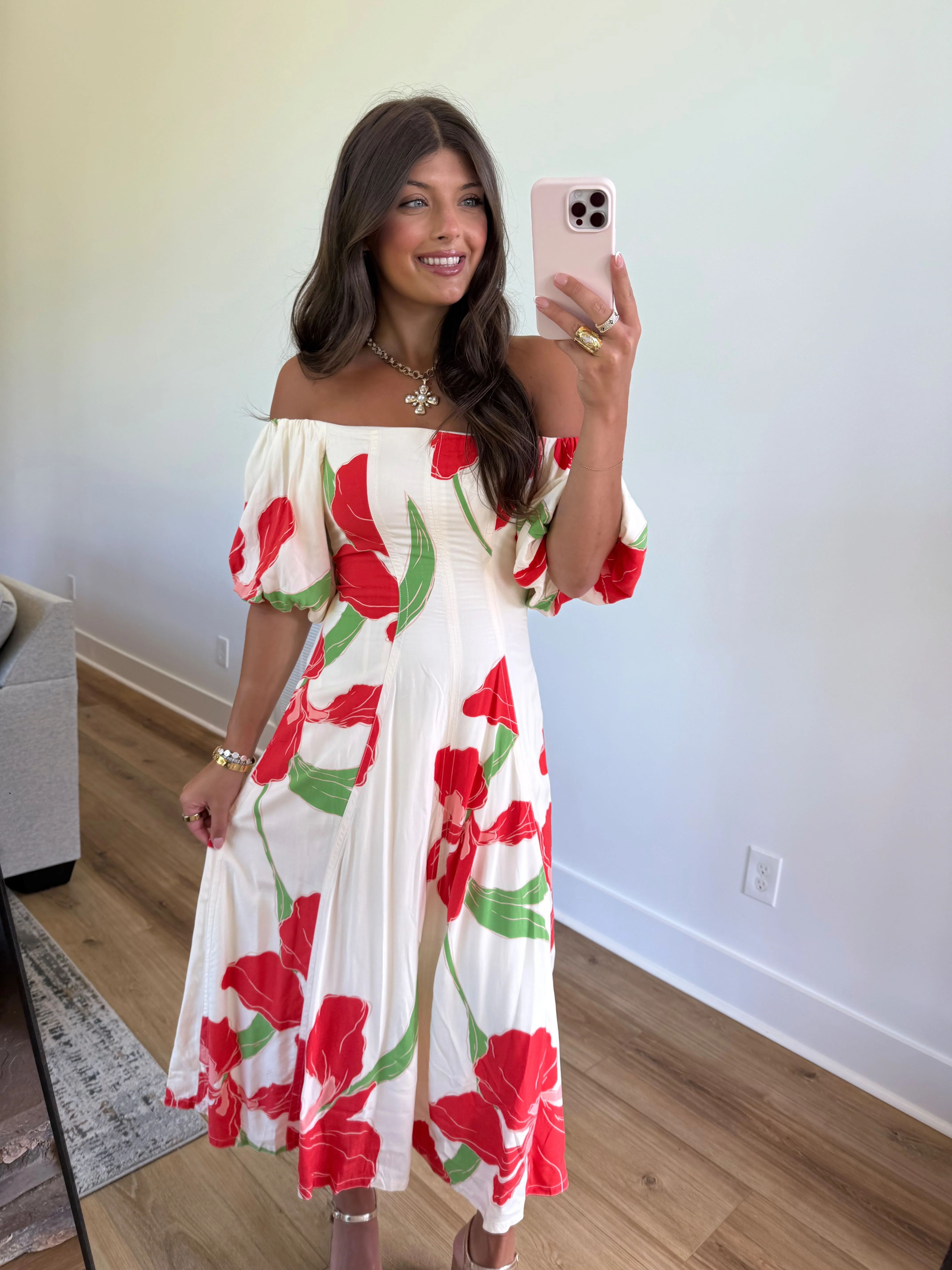 Poppy Off The Shoulder Midi - Image 4