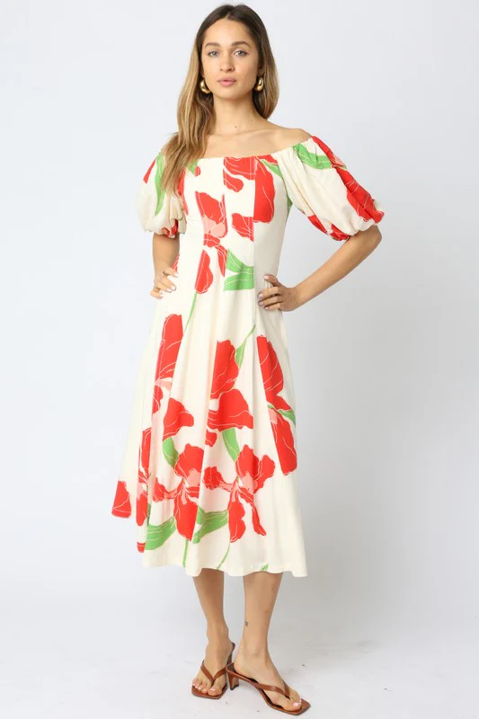 Poppy Off The Shoulder Midi - Image 5