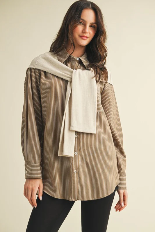 Preppy Stripe Layered Shirt (Restock) - Image 7