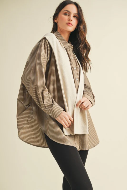 Preppy Stripe Layered Shirt (Restock) - Image 8