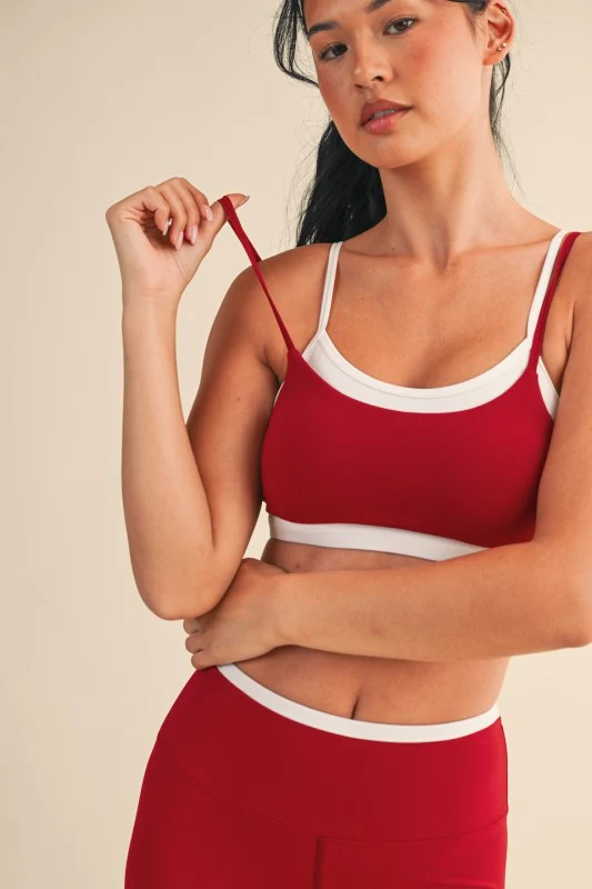 Red Layered SPORTS BRA - Image 5