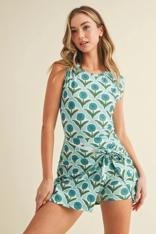 Retro Bloom Wrap Romper - Image 8