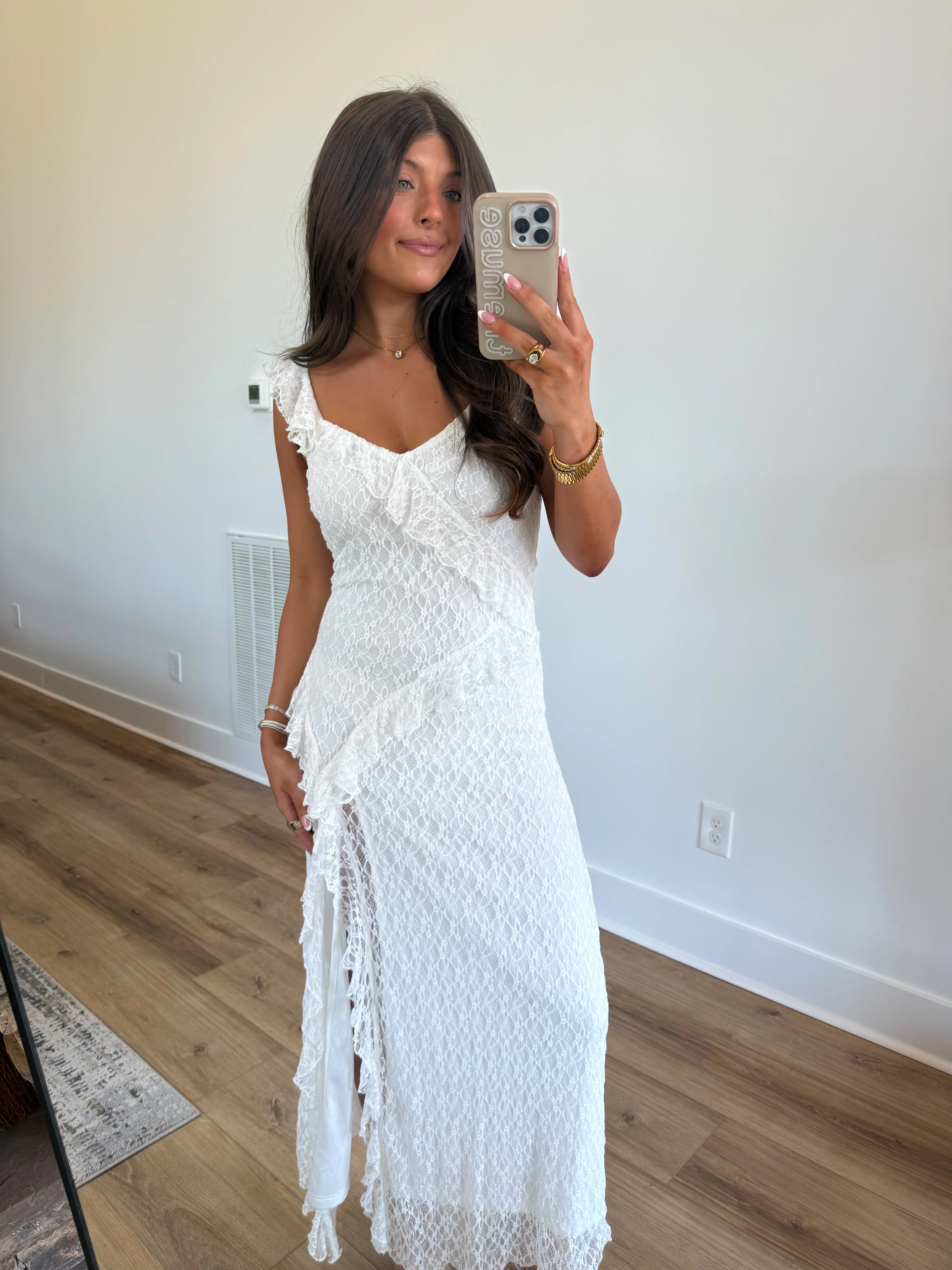Ruffle Lace Front Maxi - Image 2