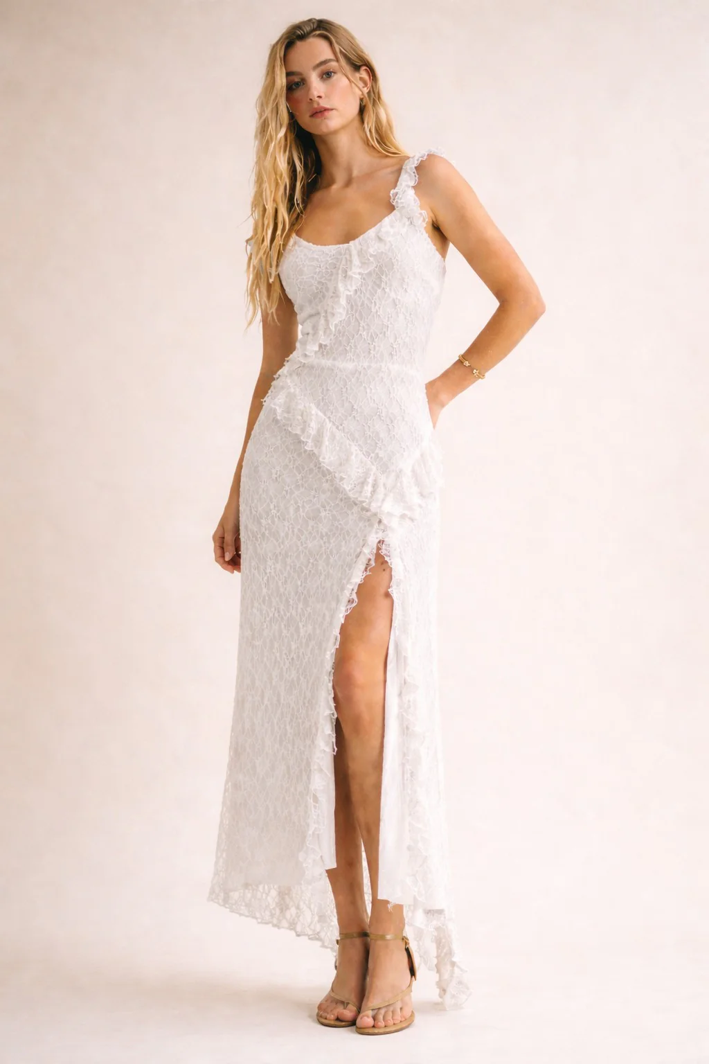 Ruffle Lace Front Maxi - Image 7