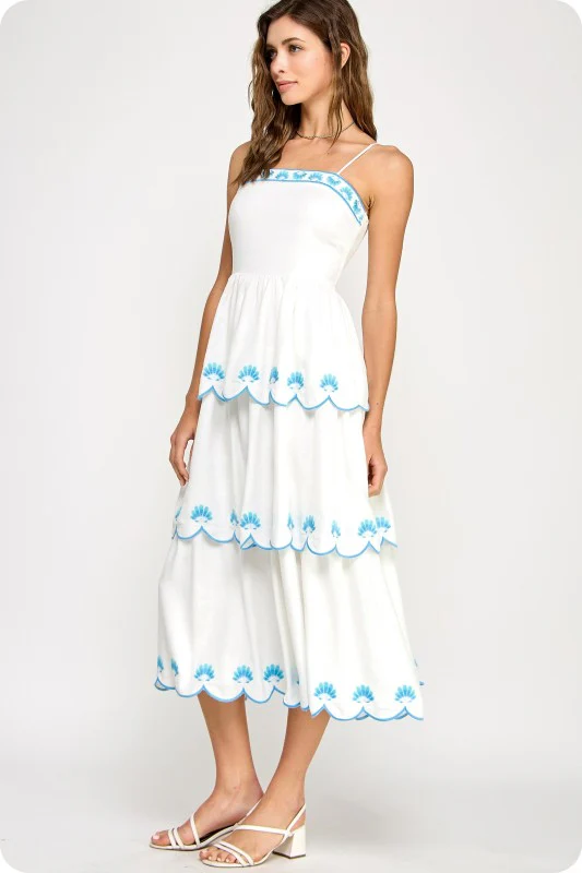 Santorini Seashell Midi Dress - Image 8