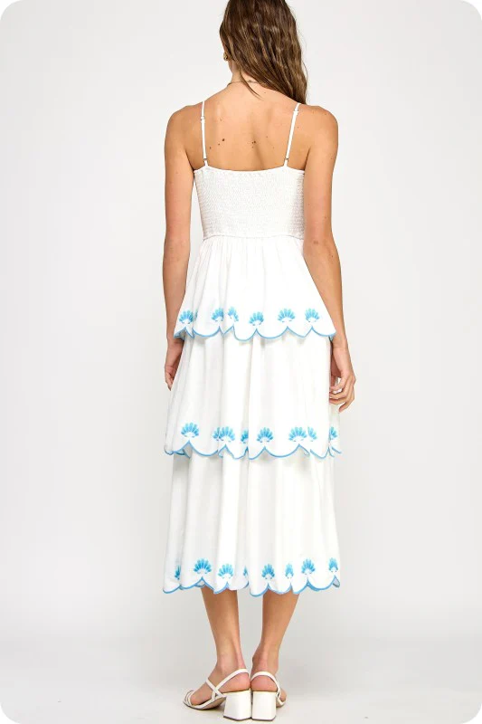 Santorini Seashell Midi Dress - Image 9