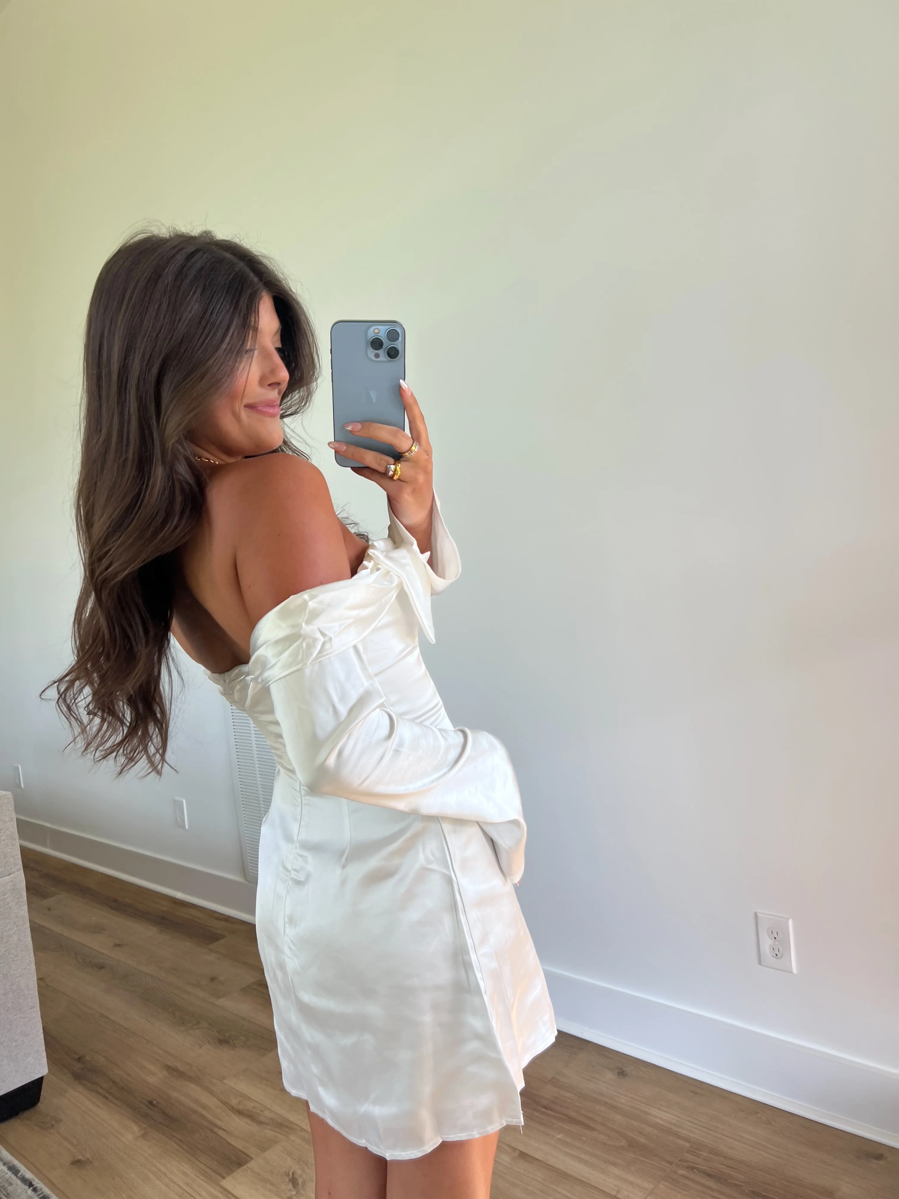 Satin Bow Mini Dress - Image 4