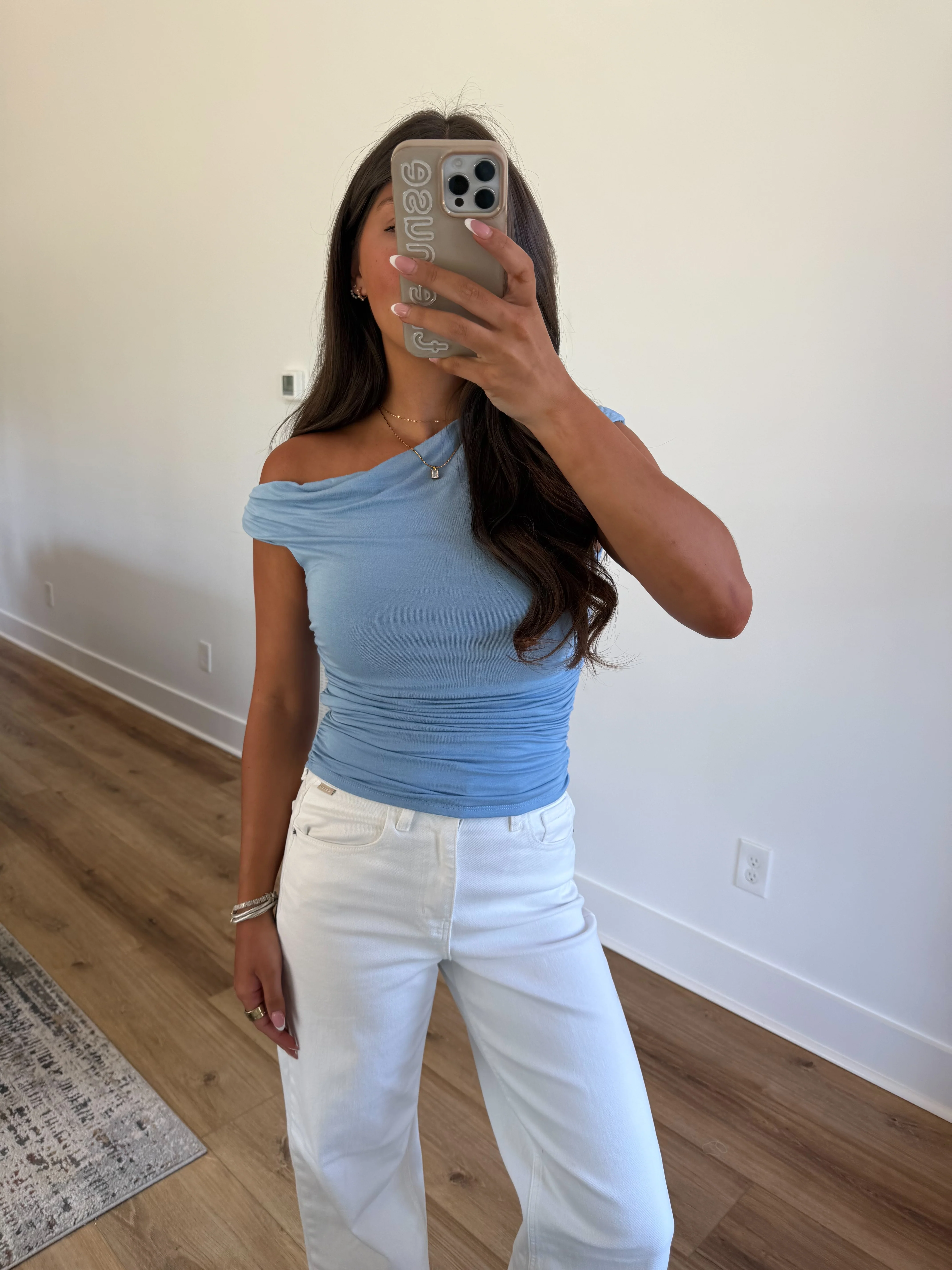 Slate Blue Fitted Top - Image 2