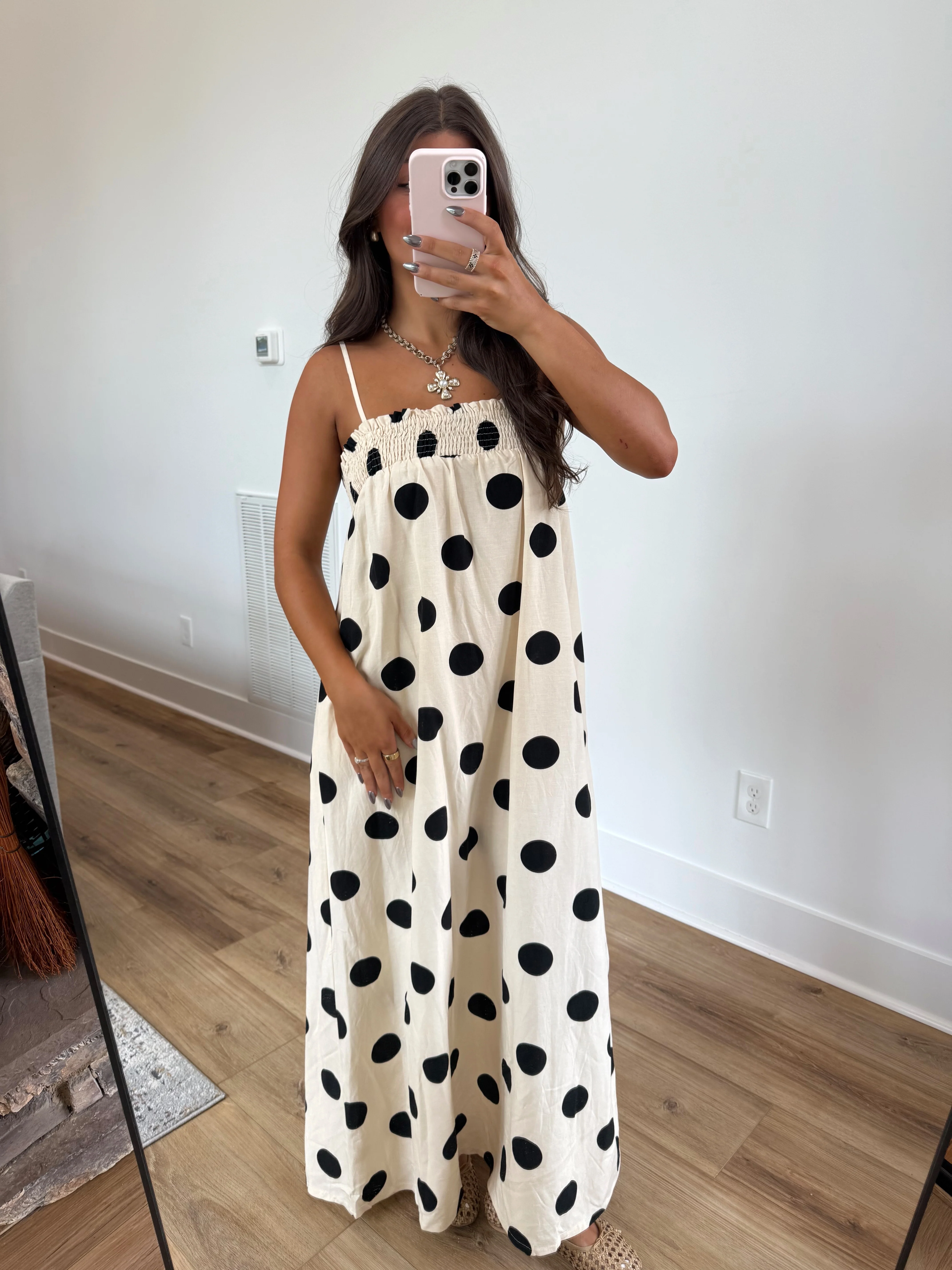 Smocked Top Polka Dot Maxi - Image 2