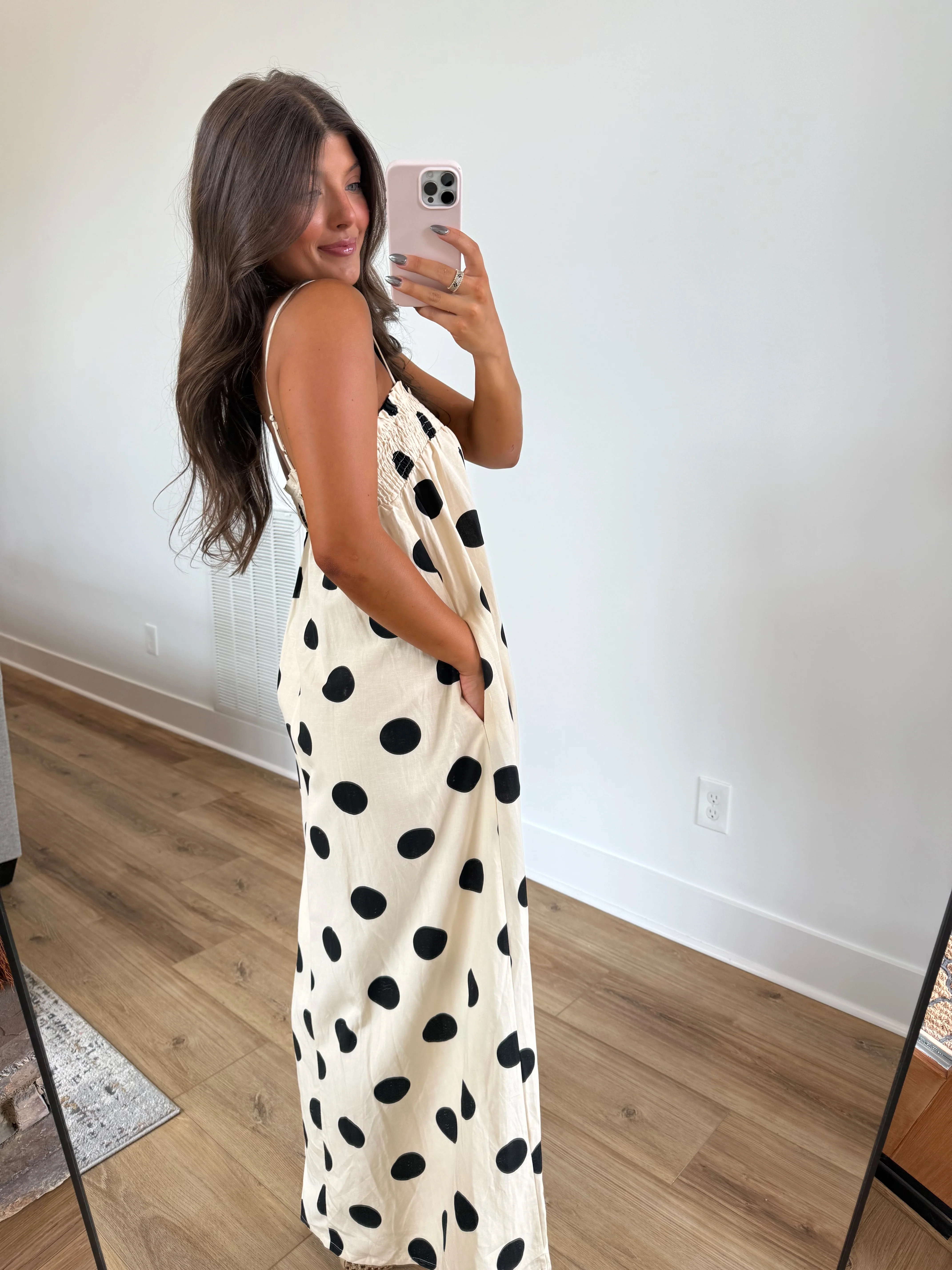 Smocked Top Polka Dot Maxi - Image 3