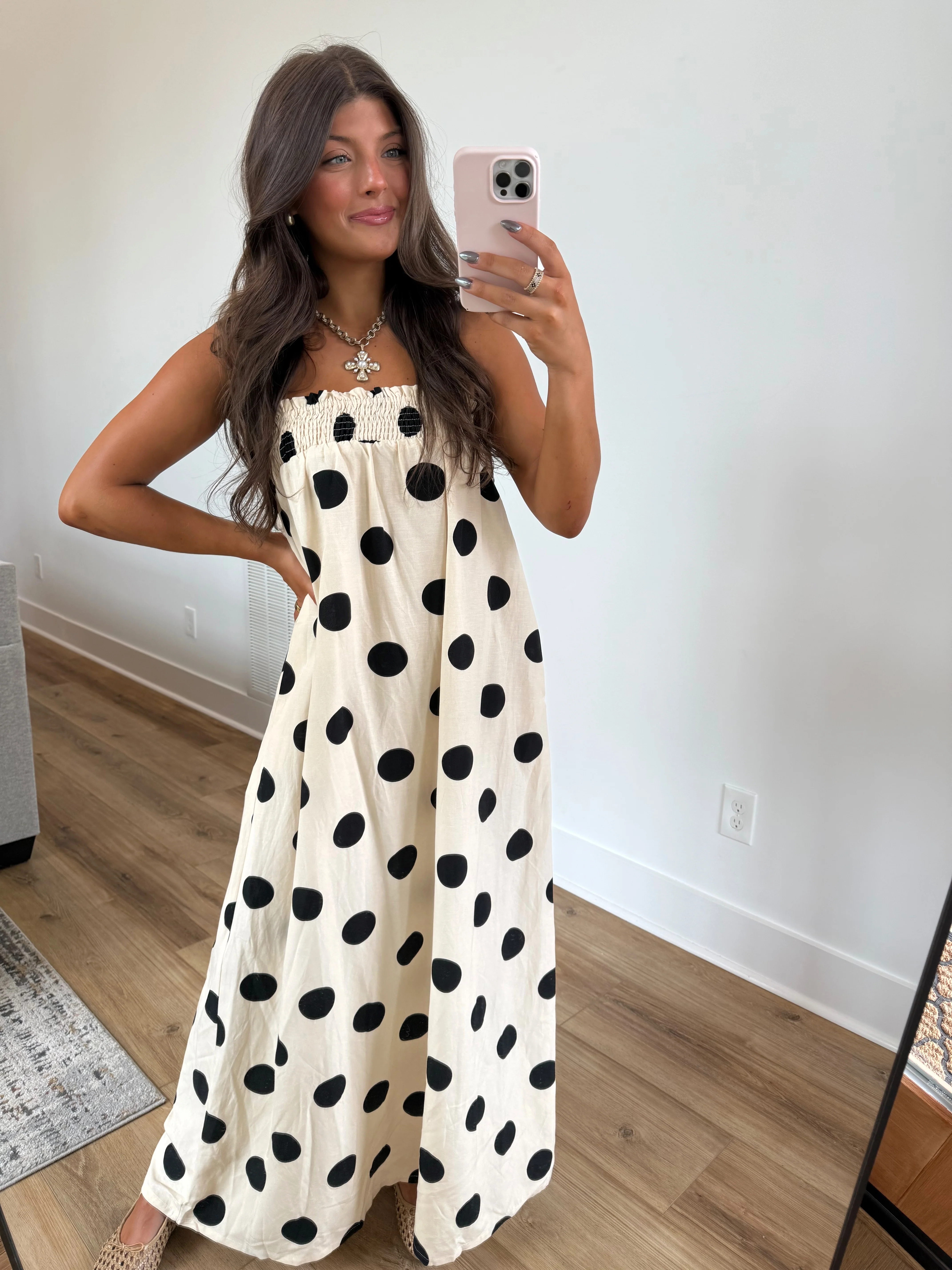 Smocked Top Polka Dot Maxi - Image 4