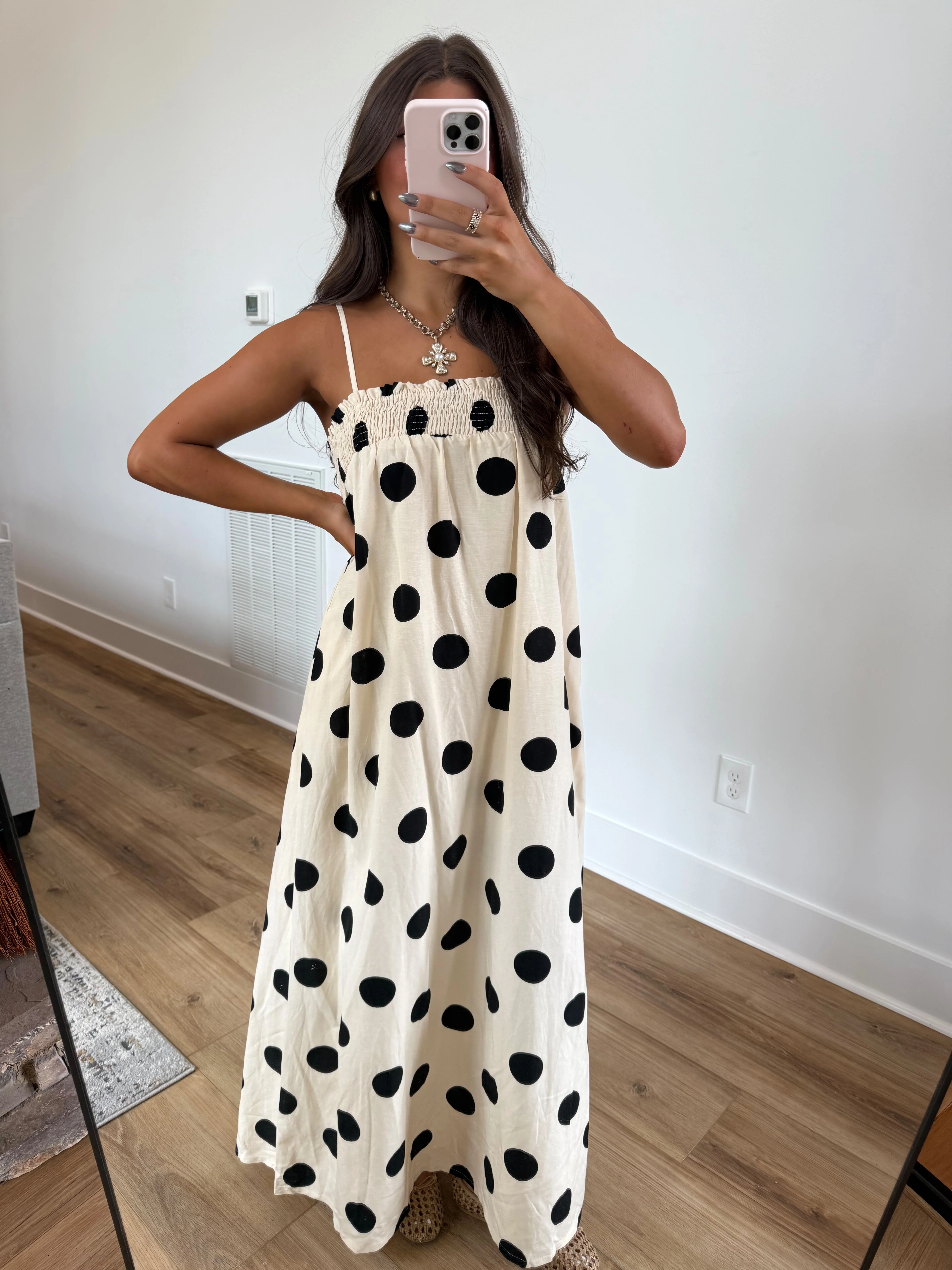 Smocked Top Polka Dot Maxi - Image 5