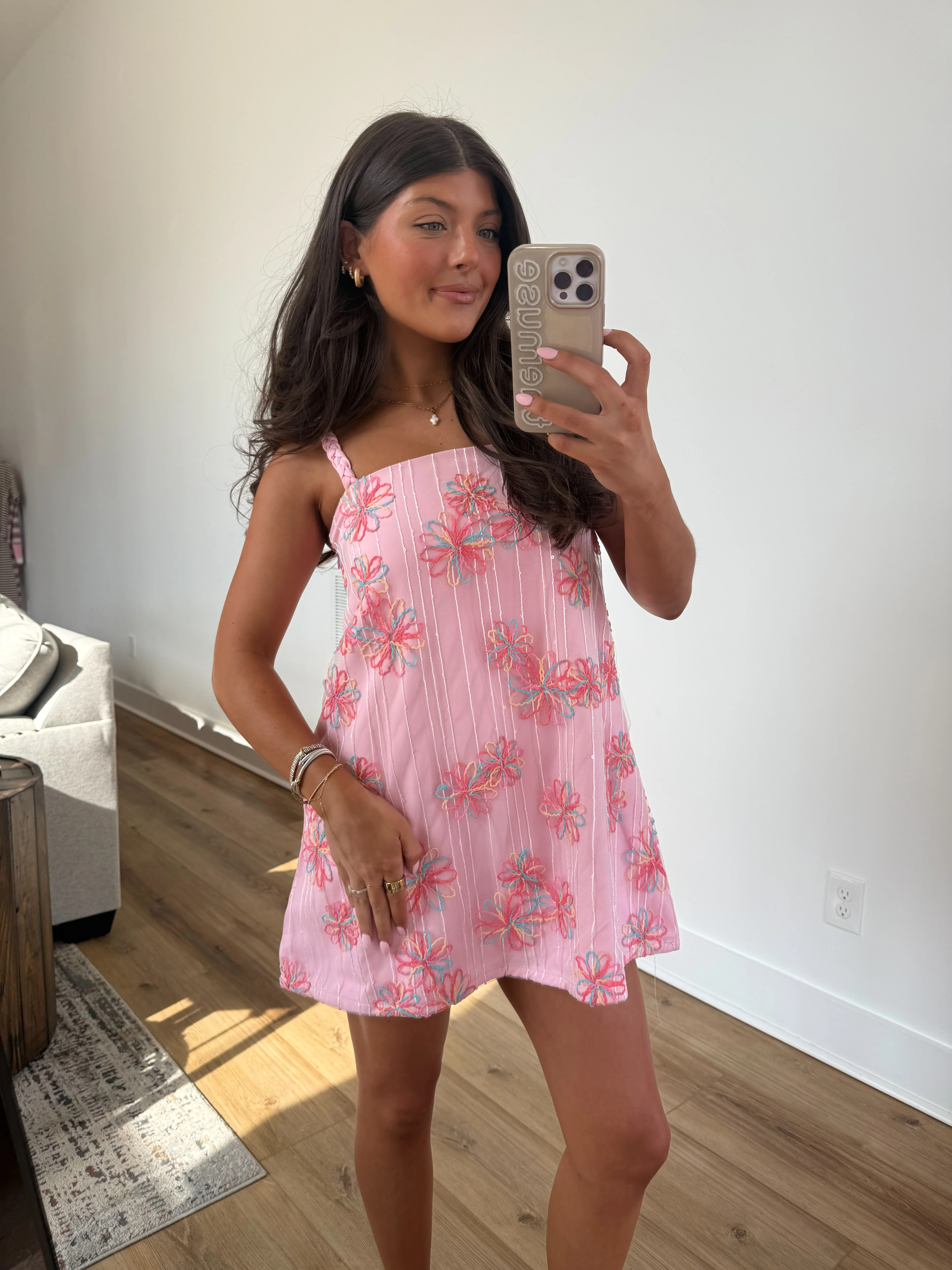 Spring Fling Babydoll Dress (Pink) - Image 4