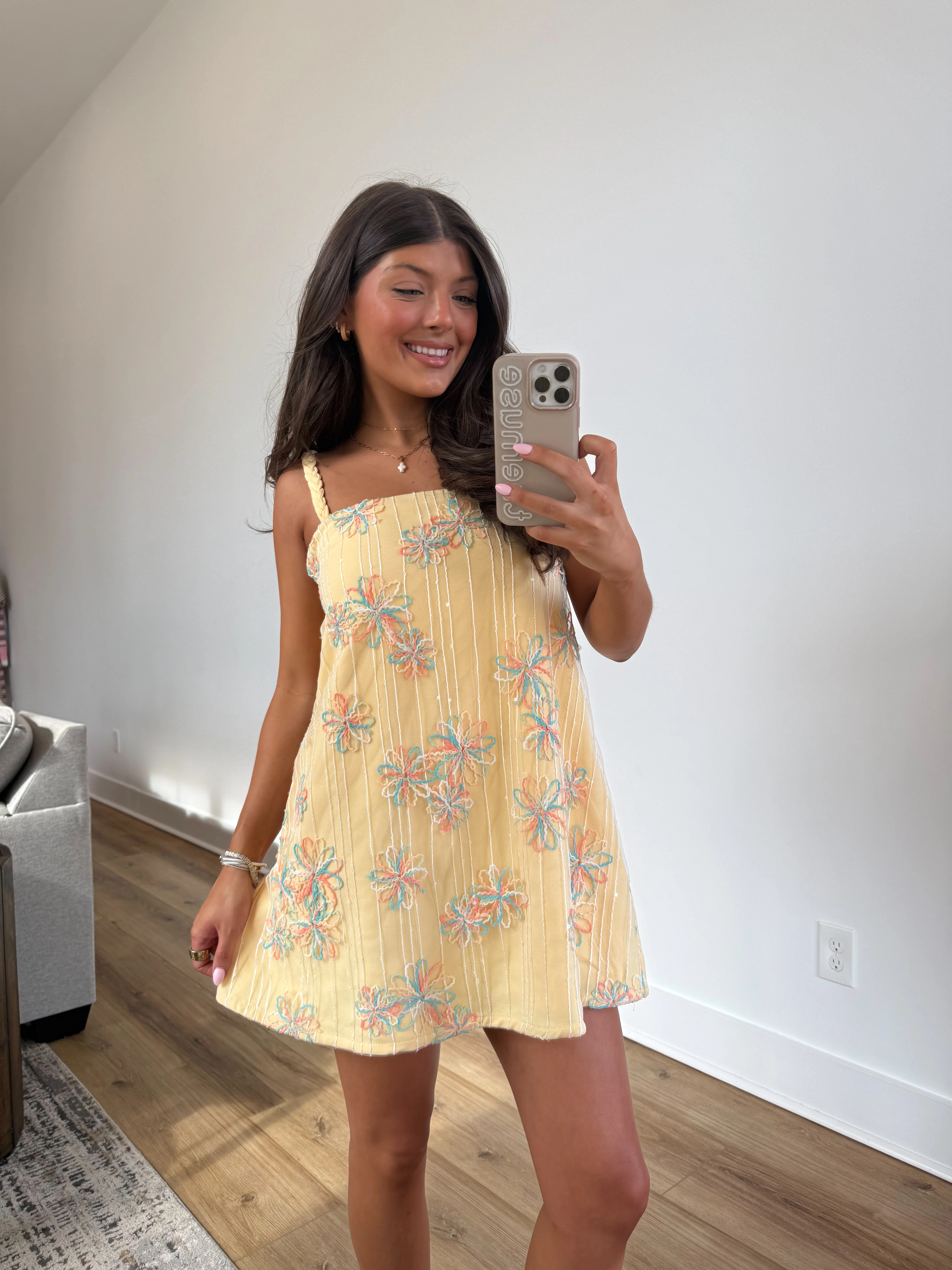 Spring Fling Babydoll Dress (Yellow)(Restock) - Image 2