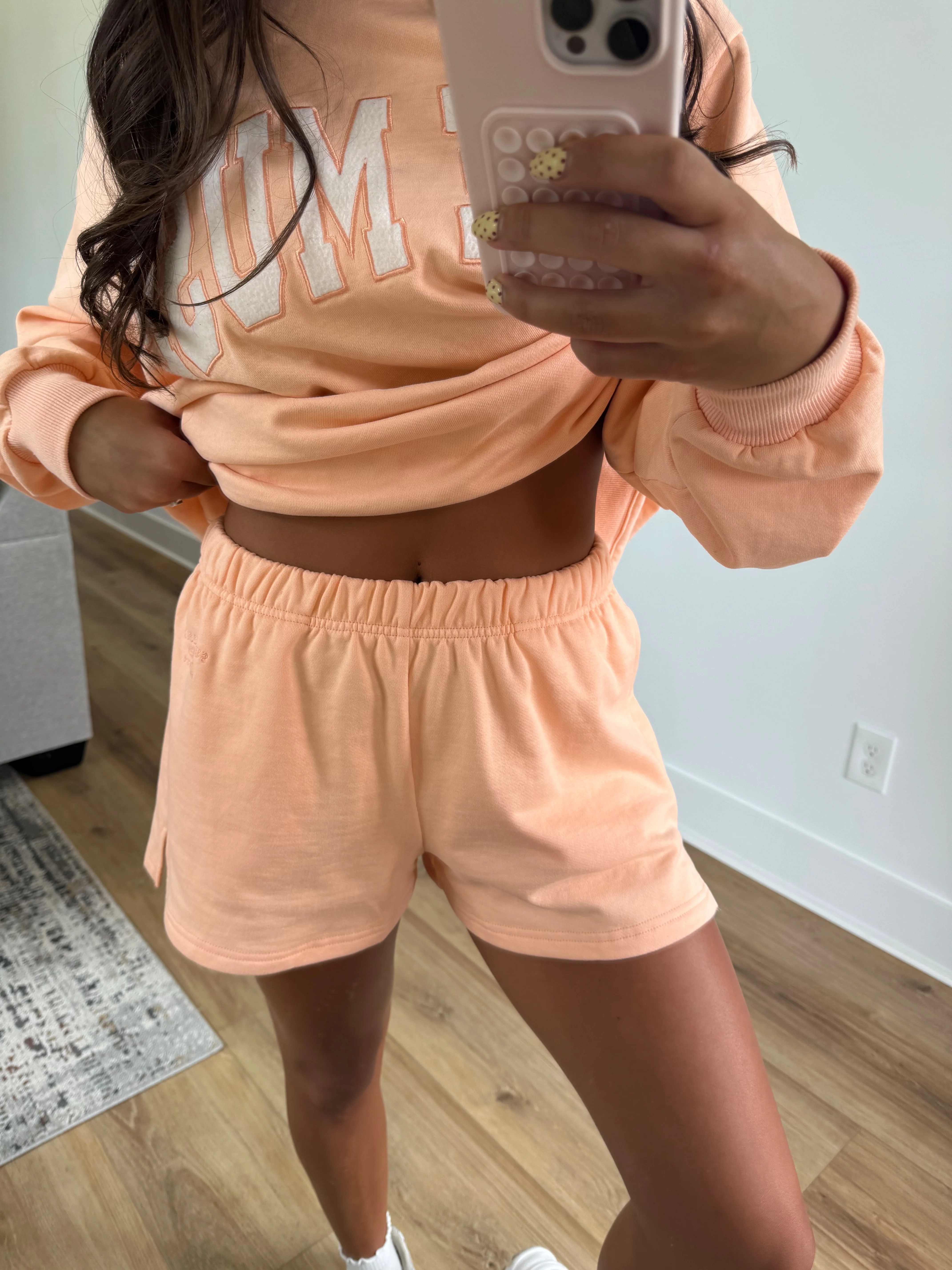 Starburst Orange Sweat Shorts - Image 2