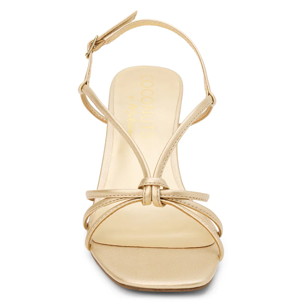 Strappy Kitten Heel – Gold - Image 7