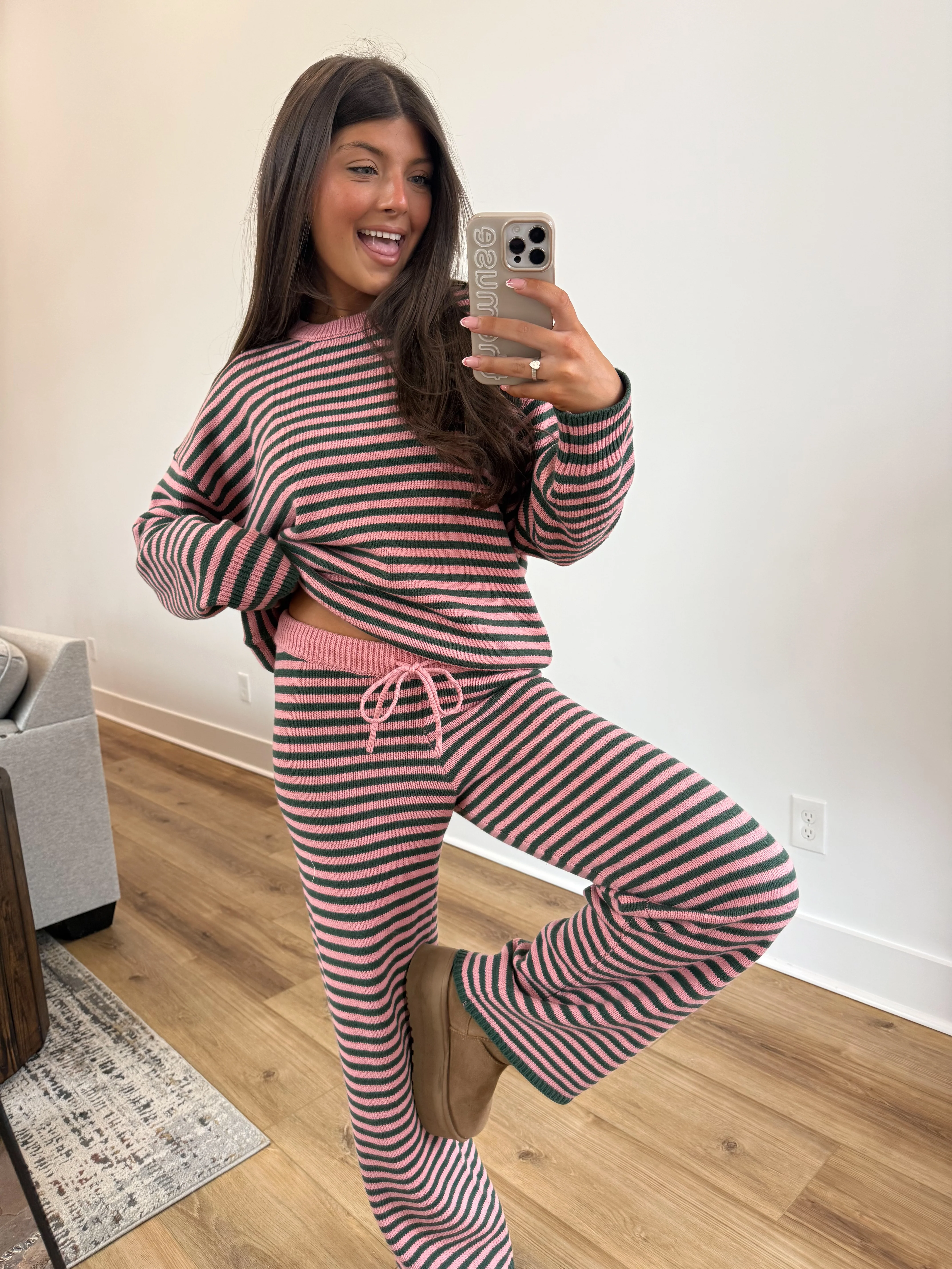 Stripe Lounge Set (Pink/Green) - Image 2