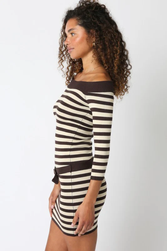 Striped Knit Bodycon Dress - Image 8