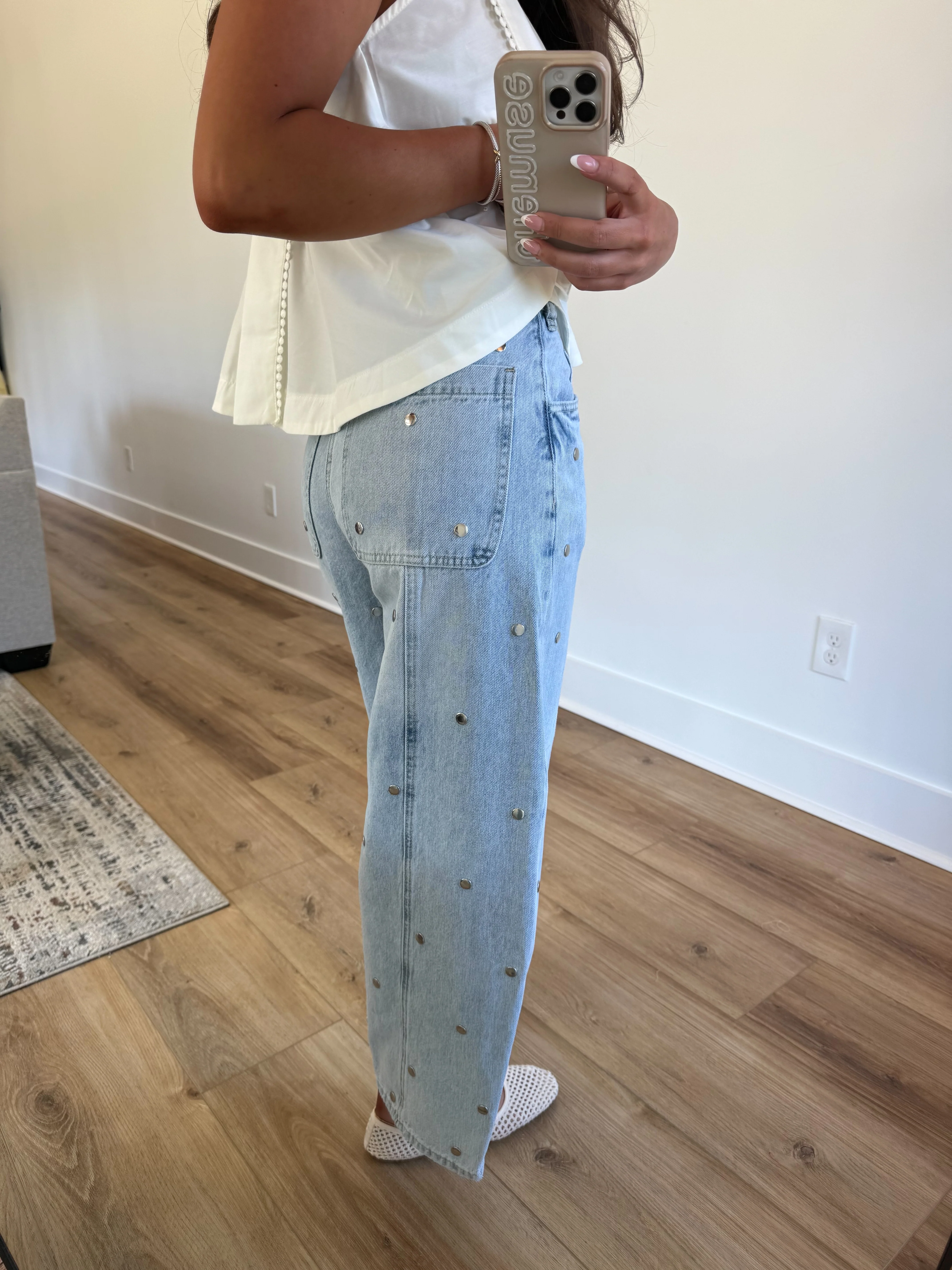 Studded Dot Jeans (Denim) - Image 3