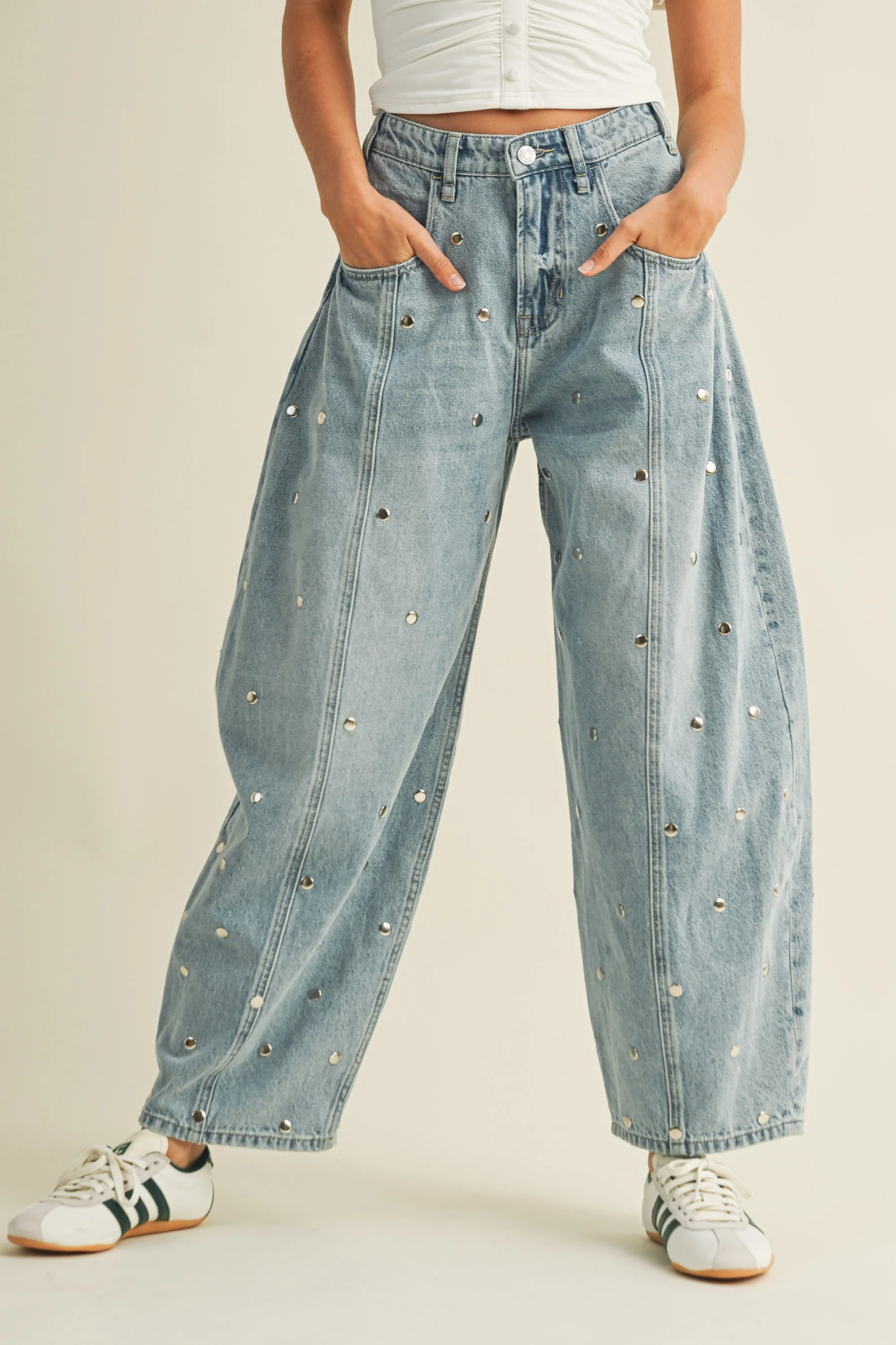 Studded Dot Jeans (Denim) - Image 5
