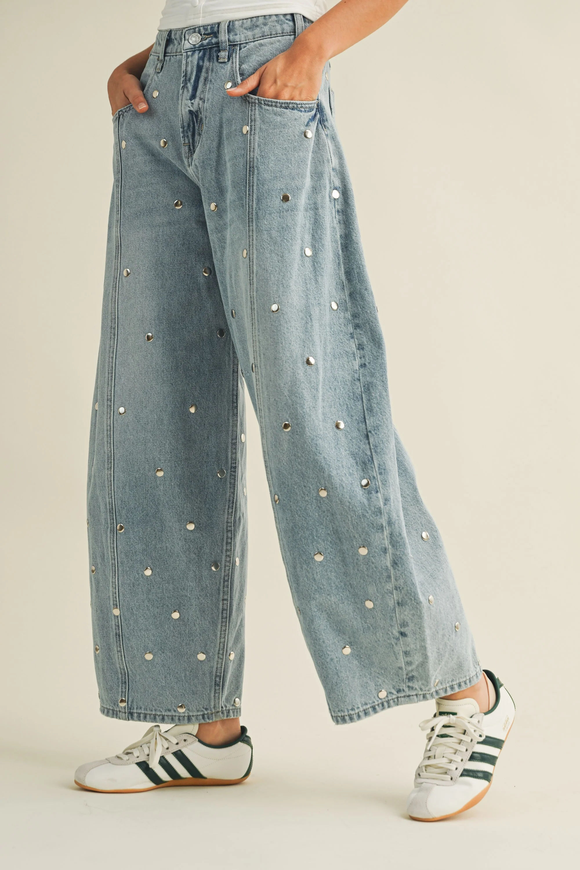 Studded Dot Jeans (Denim) - Image 7