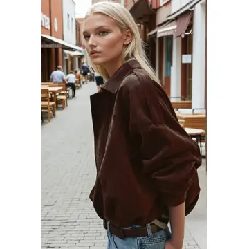 Suede Bomber Jacket (Brown) - Image 8